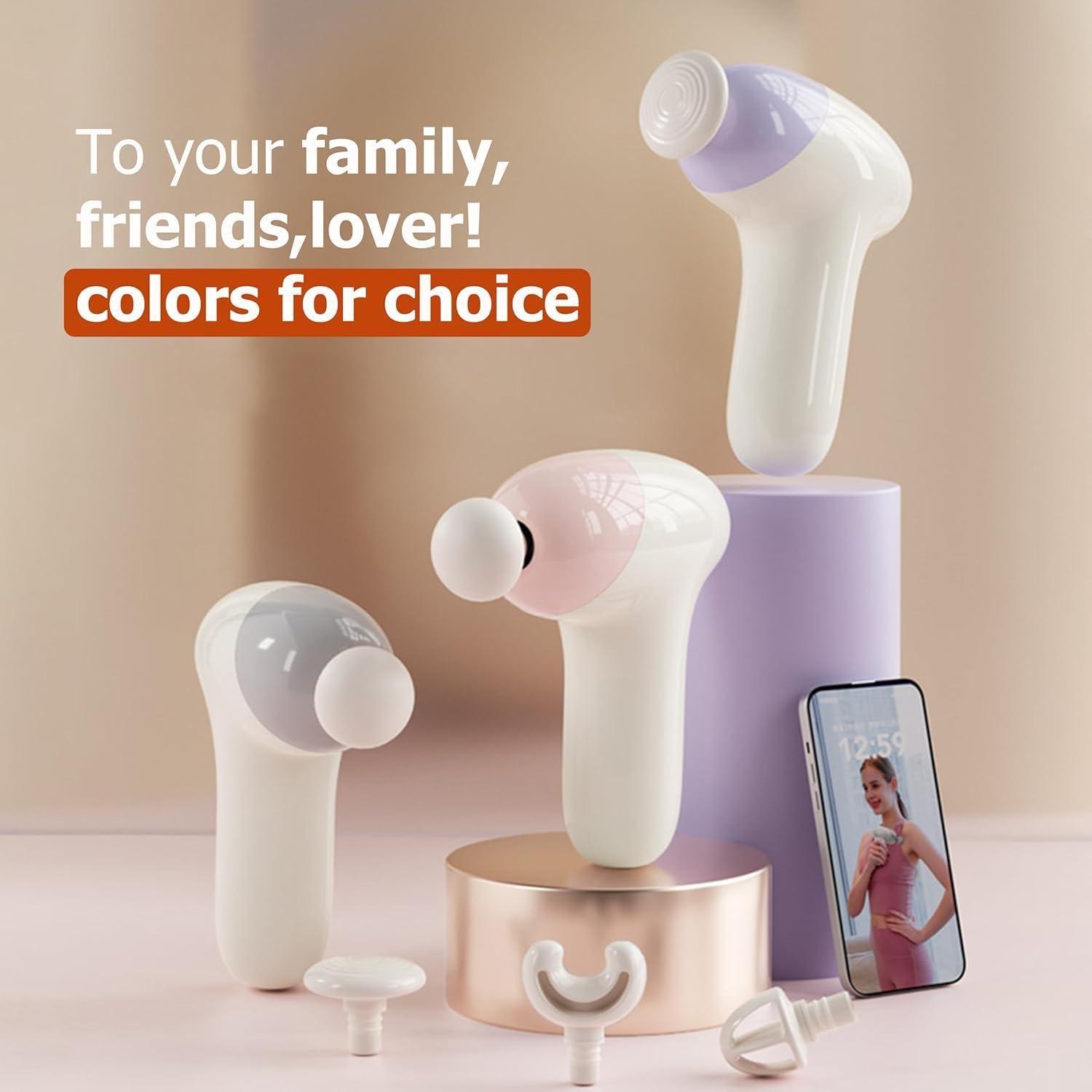 Pistola de Masaje HAOQIANG Mini Portátil Rosa 3000 RPM