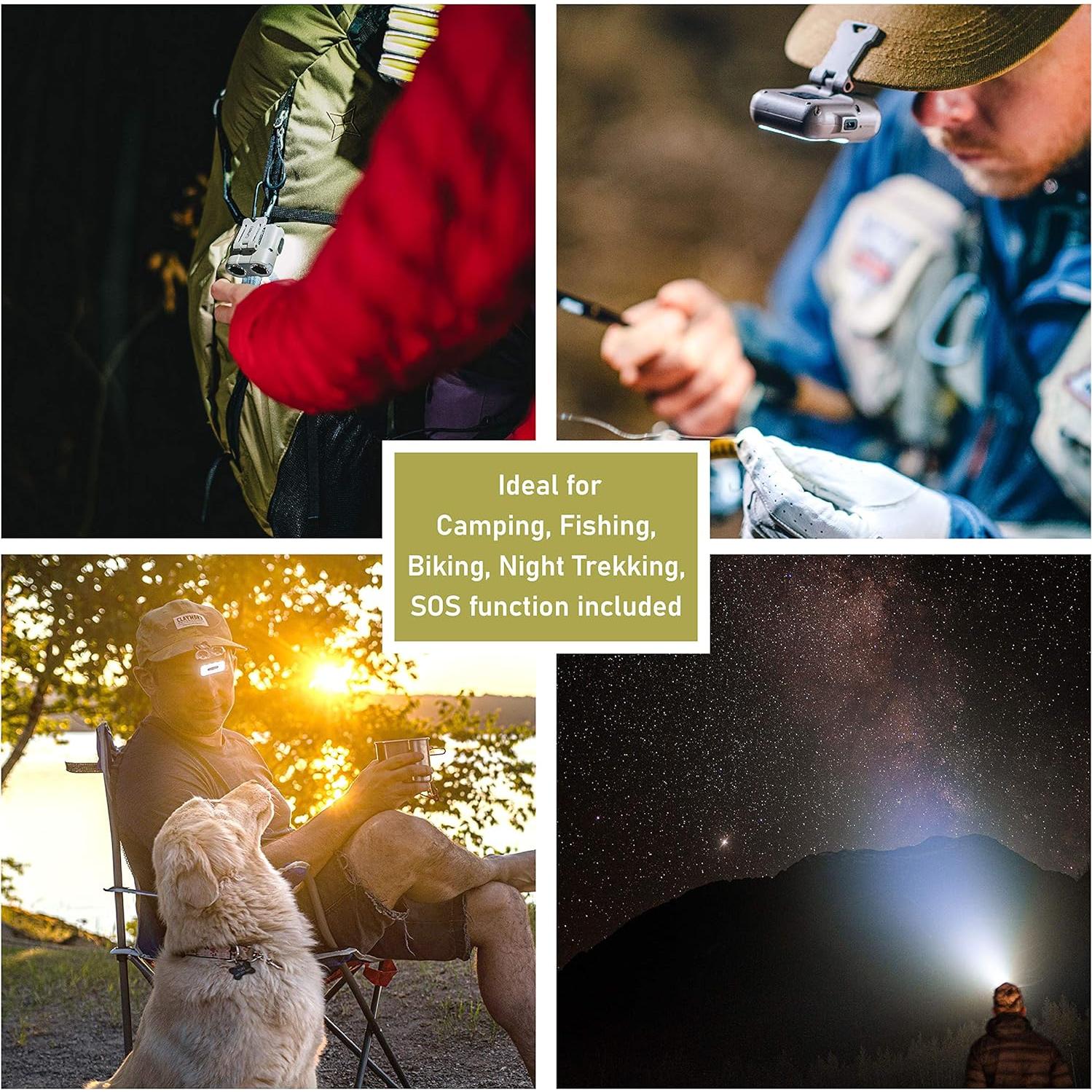 Linterna Frontal Claymore 120H Tan - LED Recargable USB-C