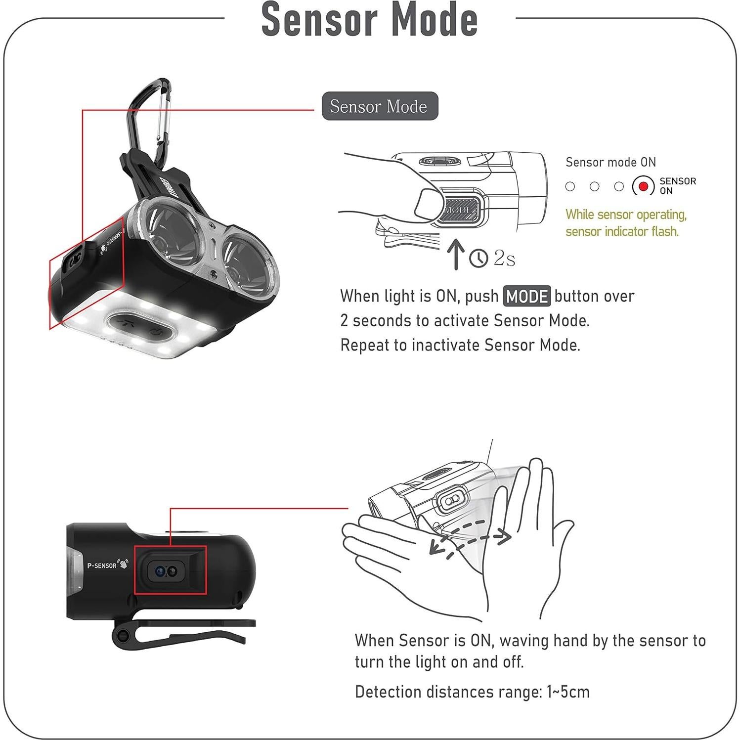 Linterna Frontal Claymore 120H Tan - LED Recargable USB-C