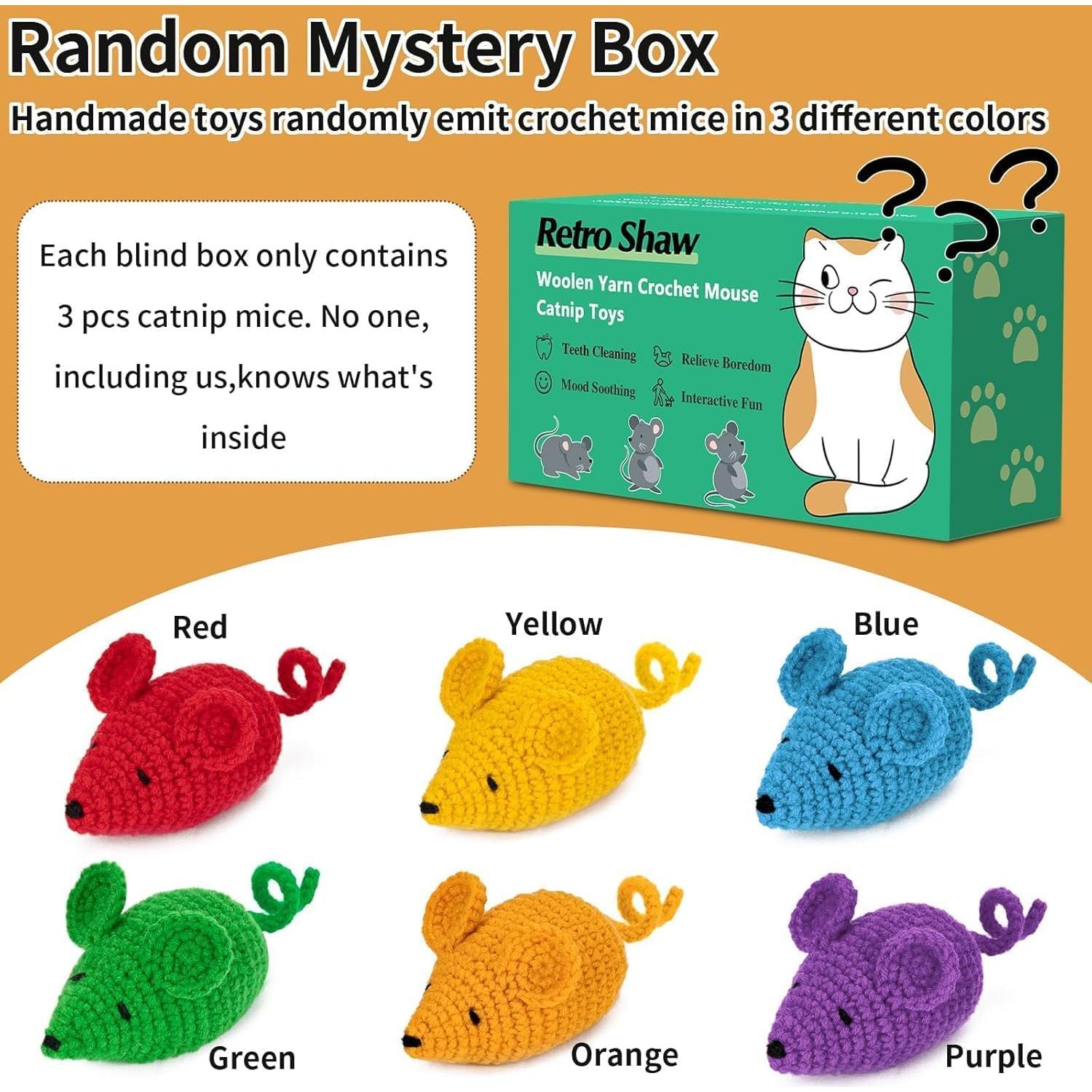 Juguetes de Gato Retro Shaw - 3 Pcs Ratón de Hierba Gatera