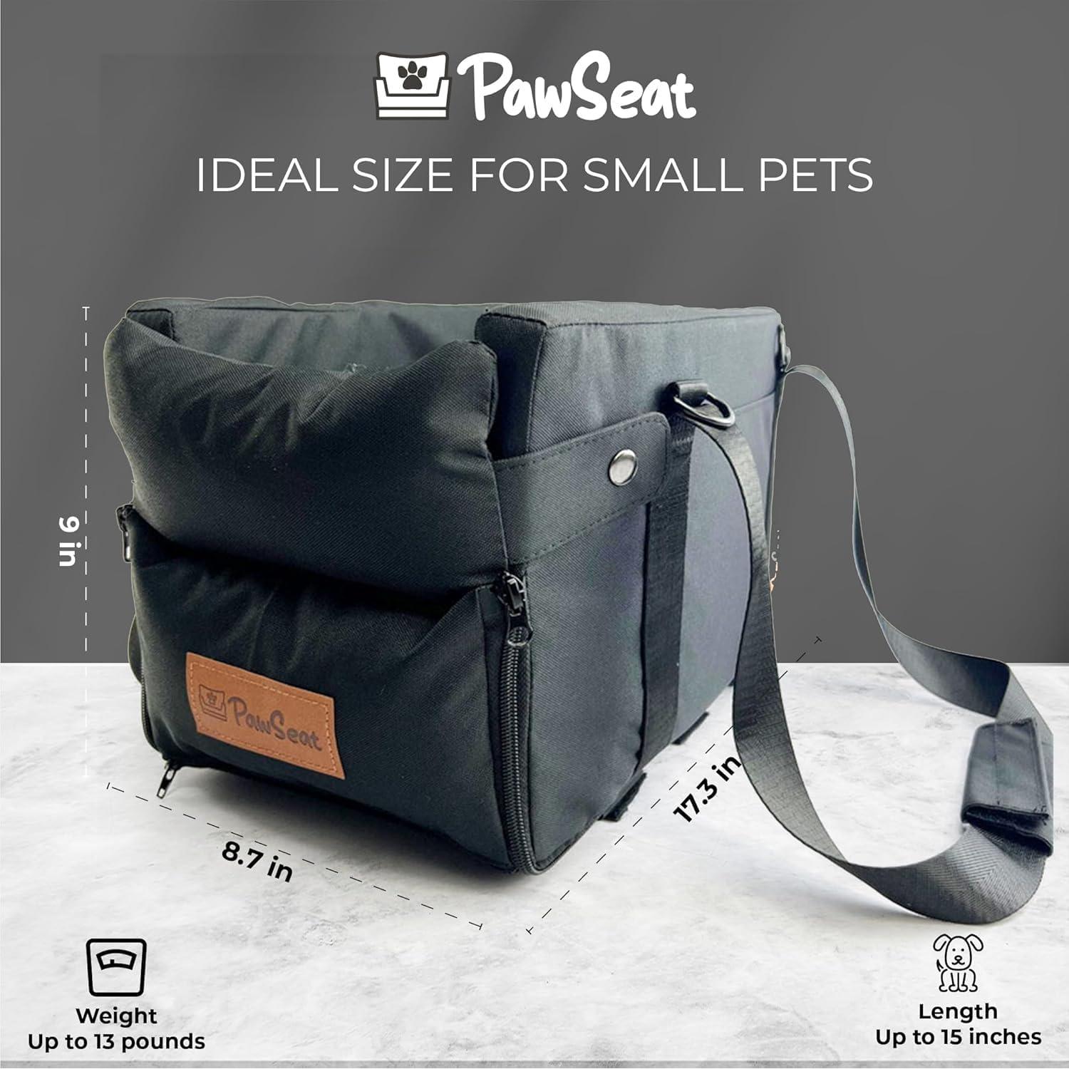 Asiento Elevador para Perros Pawseat Negro 2-6 Kg con Seguridad