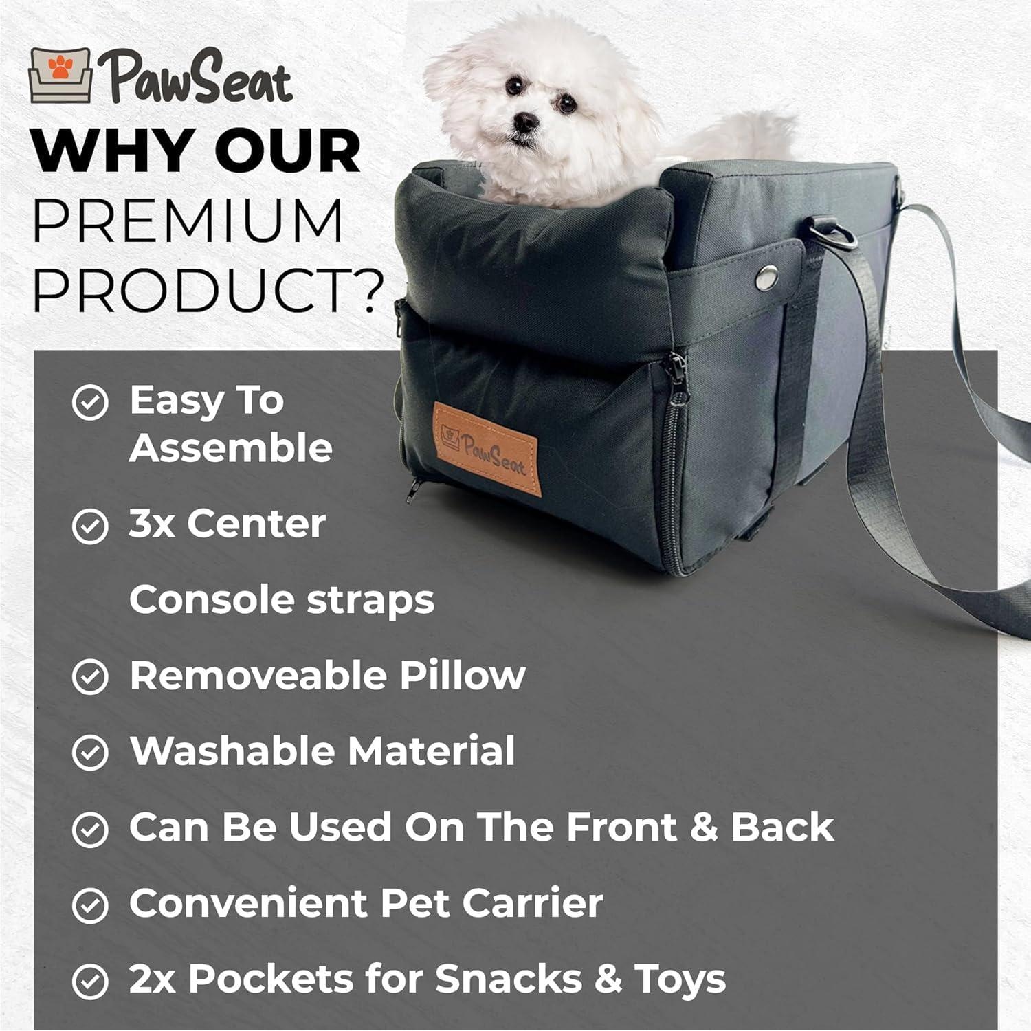 Asiento Elevador para Perros Pawseat Negro 2-6 Kg con Seguridad