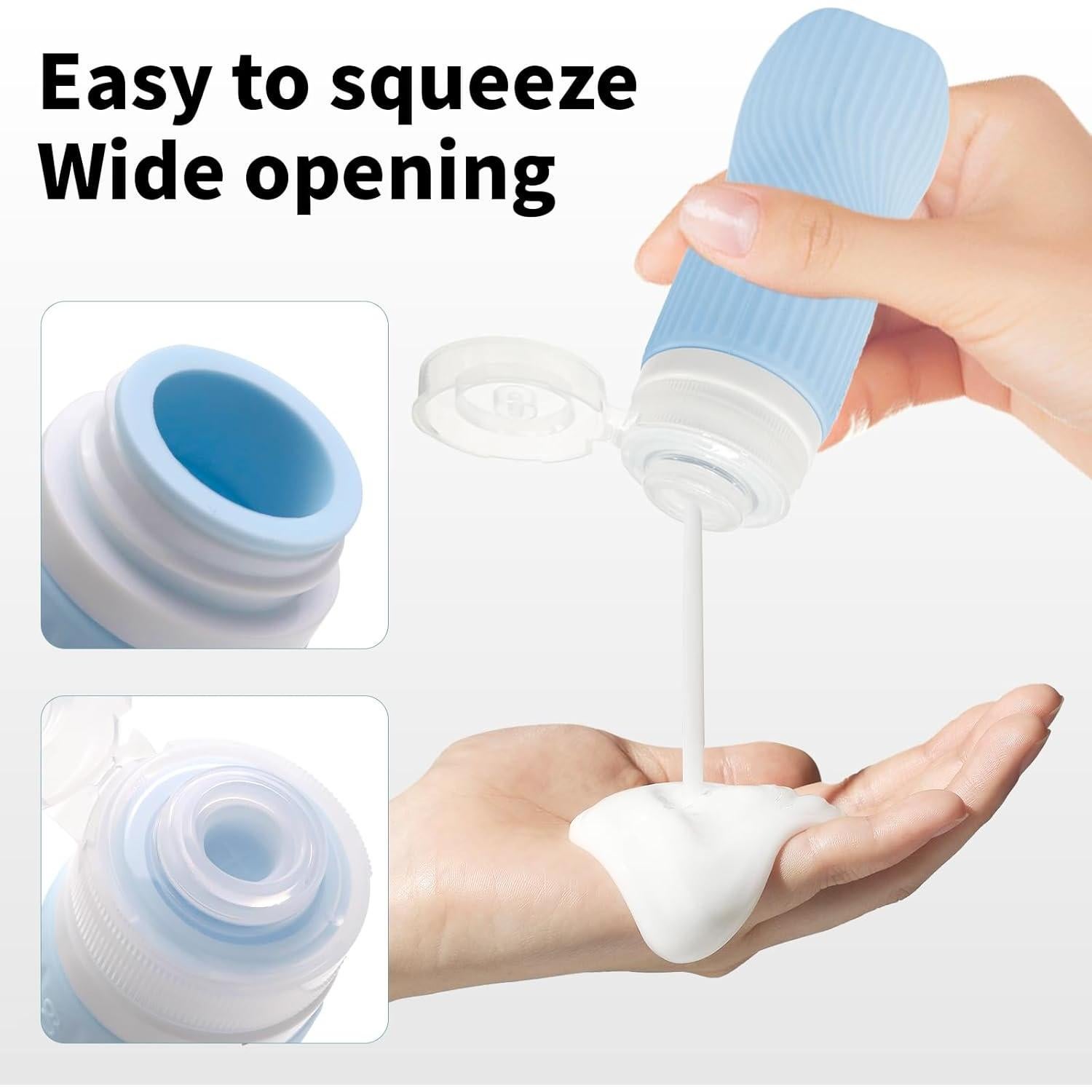 Conjunto de Botellas de Viaje Mabnuby 5 Piezas Silicona 90ml 60ml 40ml