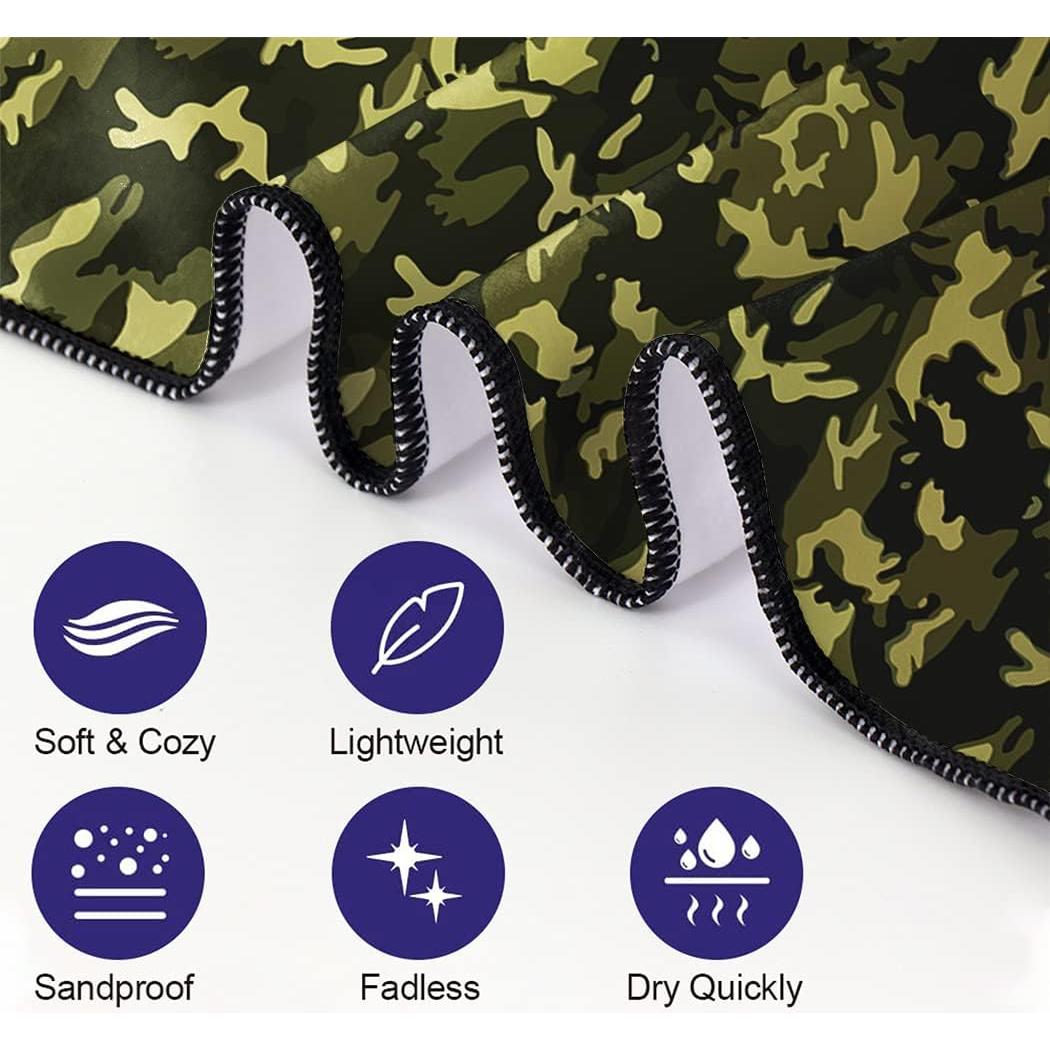 Toalla de Playa HommomH Camo Verde 91x182 cm Microfibra