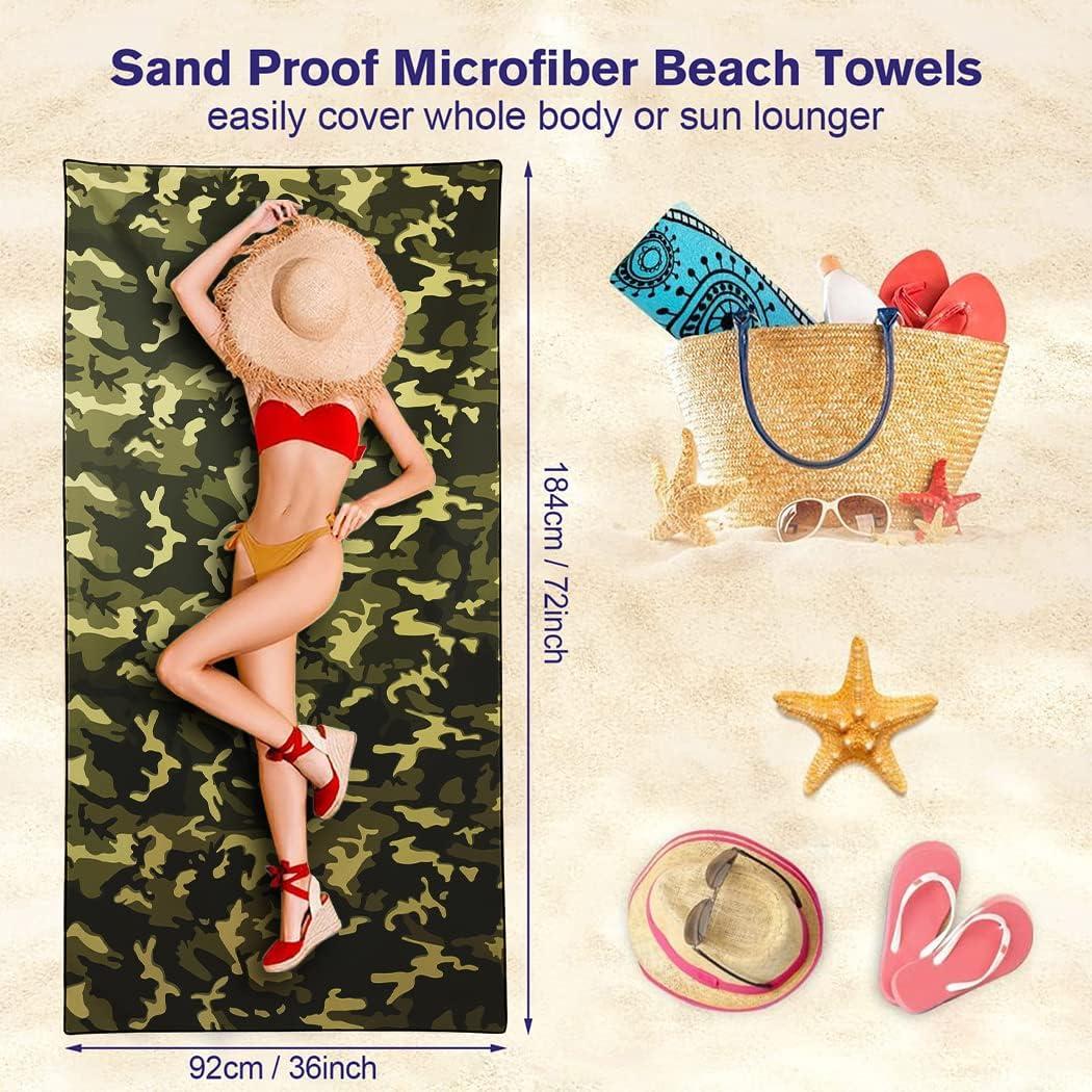 Toalla de Playa HommomH Camo Verde 91x182 cm Microfibra