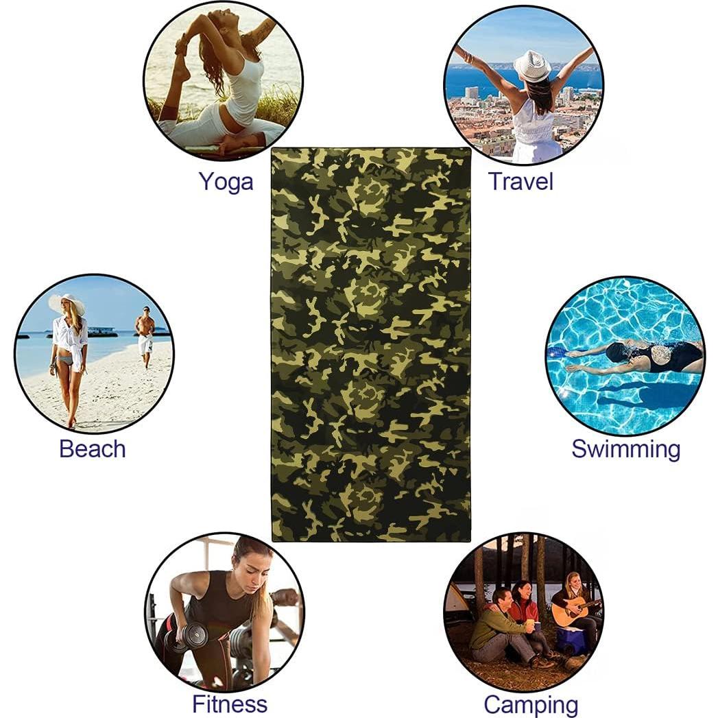 Toalla de Playa HommomH Camo Verde 91x182 cm Microfibra