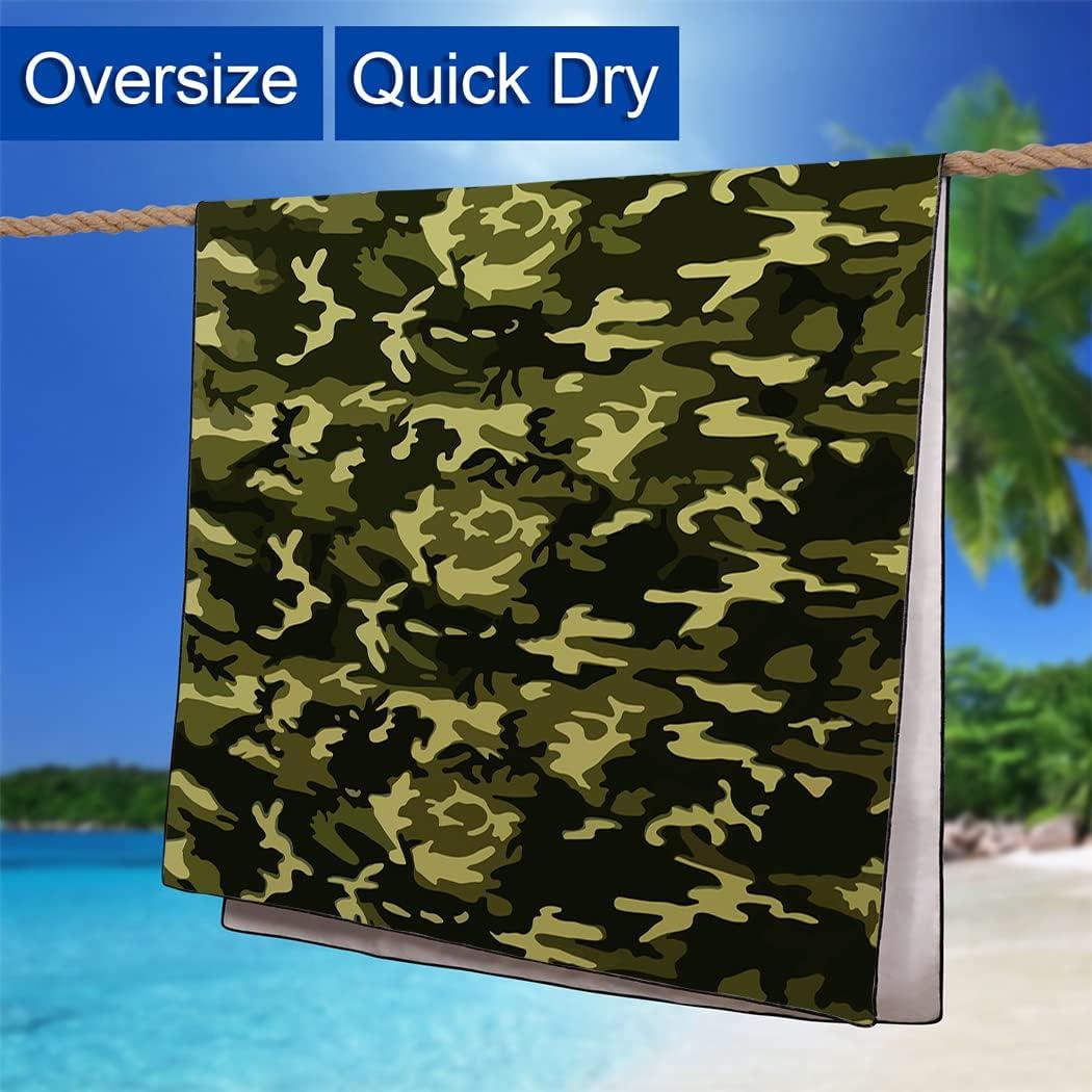 Toalla de Playa HommomH Camo Verde 91x182 cm Microfibra