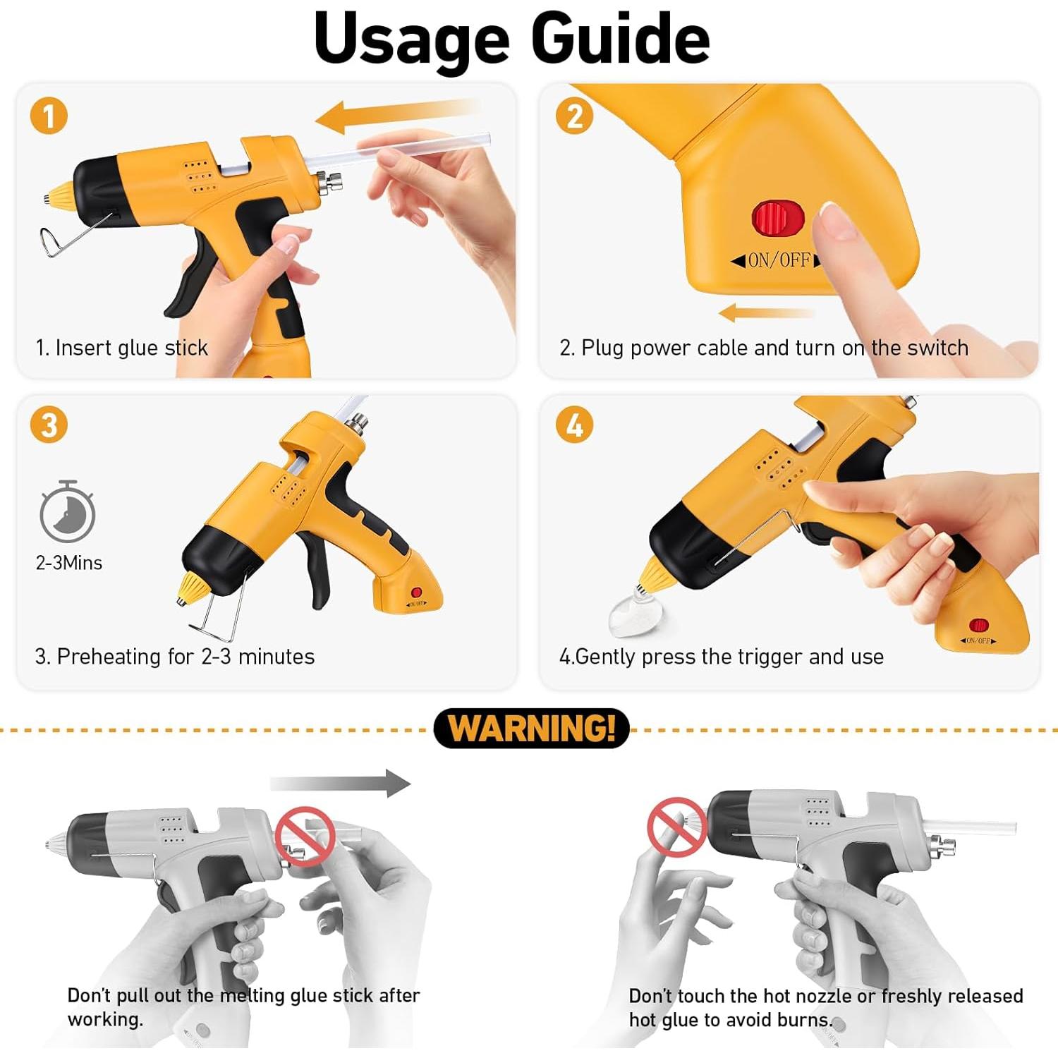 Pistola de Silicona Caliente Inalámbrica HHDQYMSG 20W 2600mAh