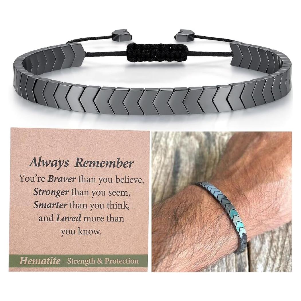 Pulsera de Flechas de Hematites Ajustable Unisex - Regalo Hecho a Mano