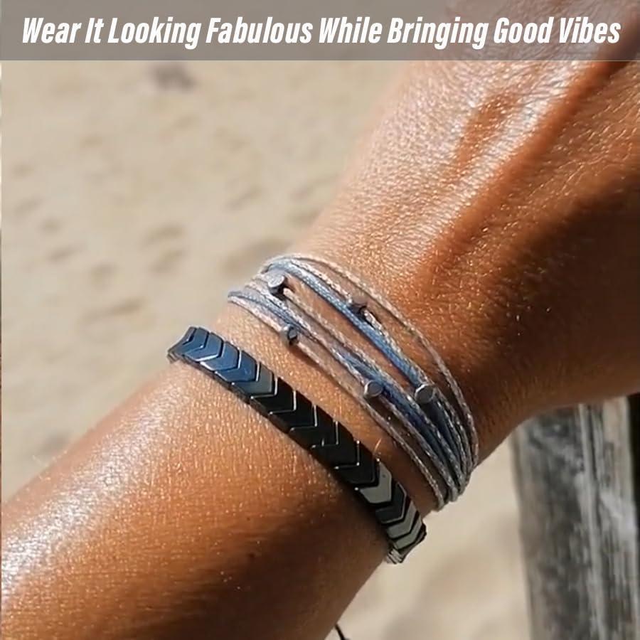 Pulsera de Flechas de Hematites Ajustable Unisex - Regalo Hecho a Mano