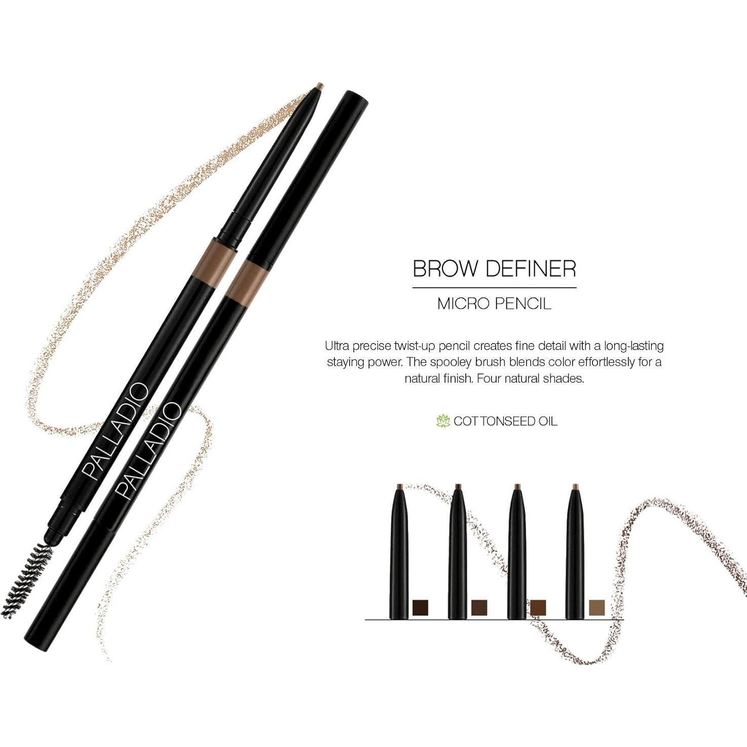 Lápiz Definidor de Cejas Palladio Beauty Marrón Ceniza