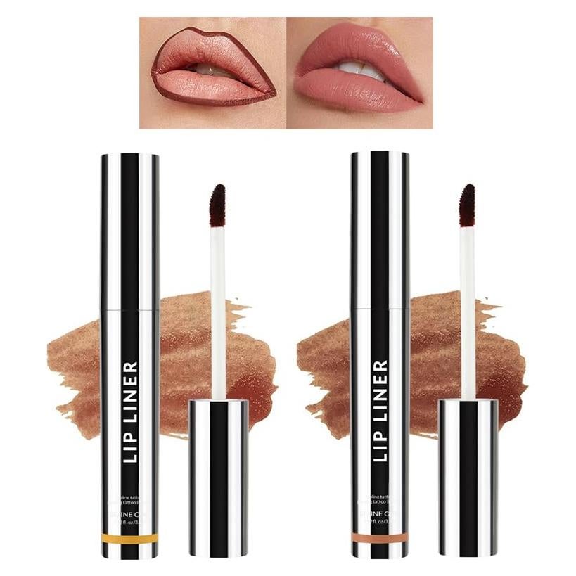 Lápiz de Labios Peel Off FPIZRTES 2 PCS Larga Duración Mate