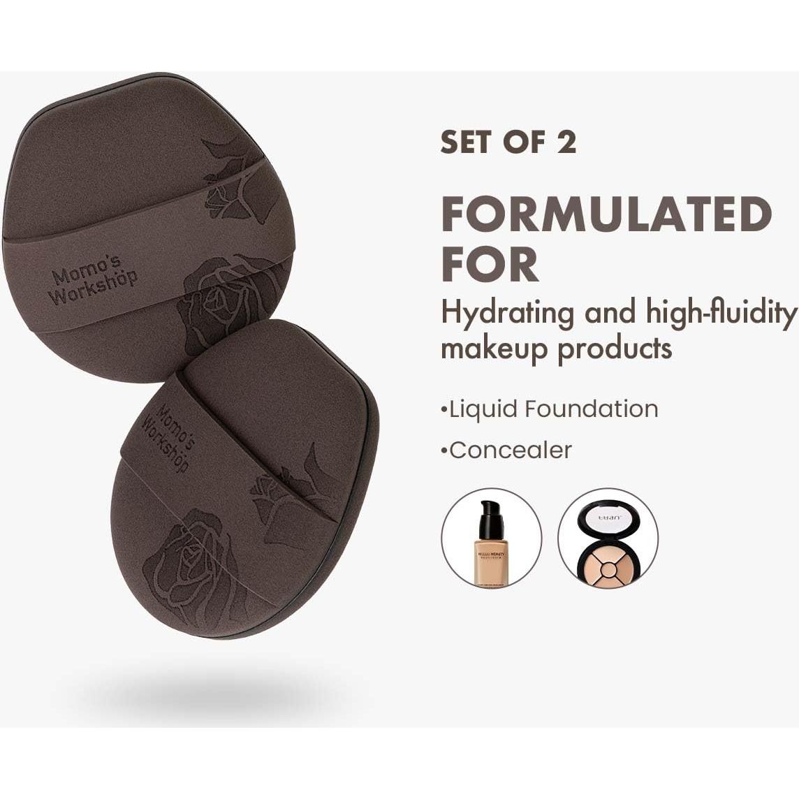 Set de Esponjas de Maquillaje Tatami Rosa Rubycell - 2 Puff y Estuche