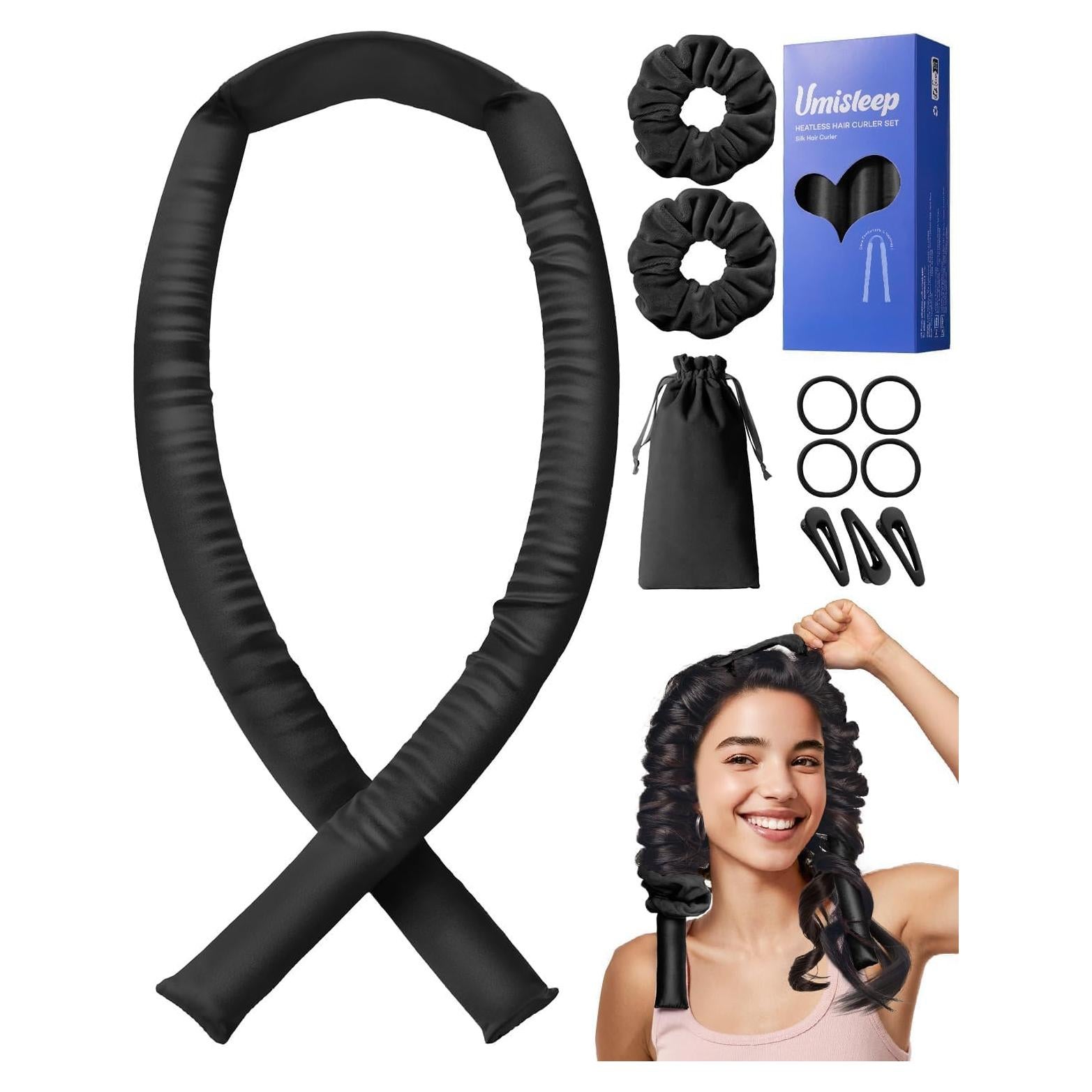 Rizador de Cabello Sin Calor Umisleep 22 Momme Seda Negro