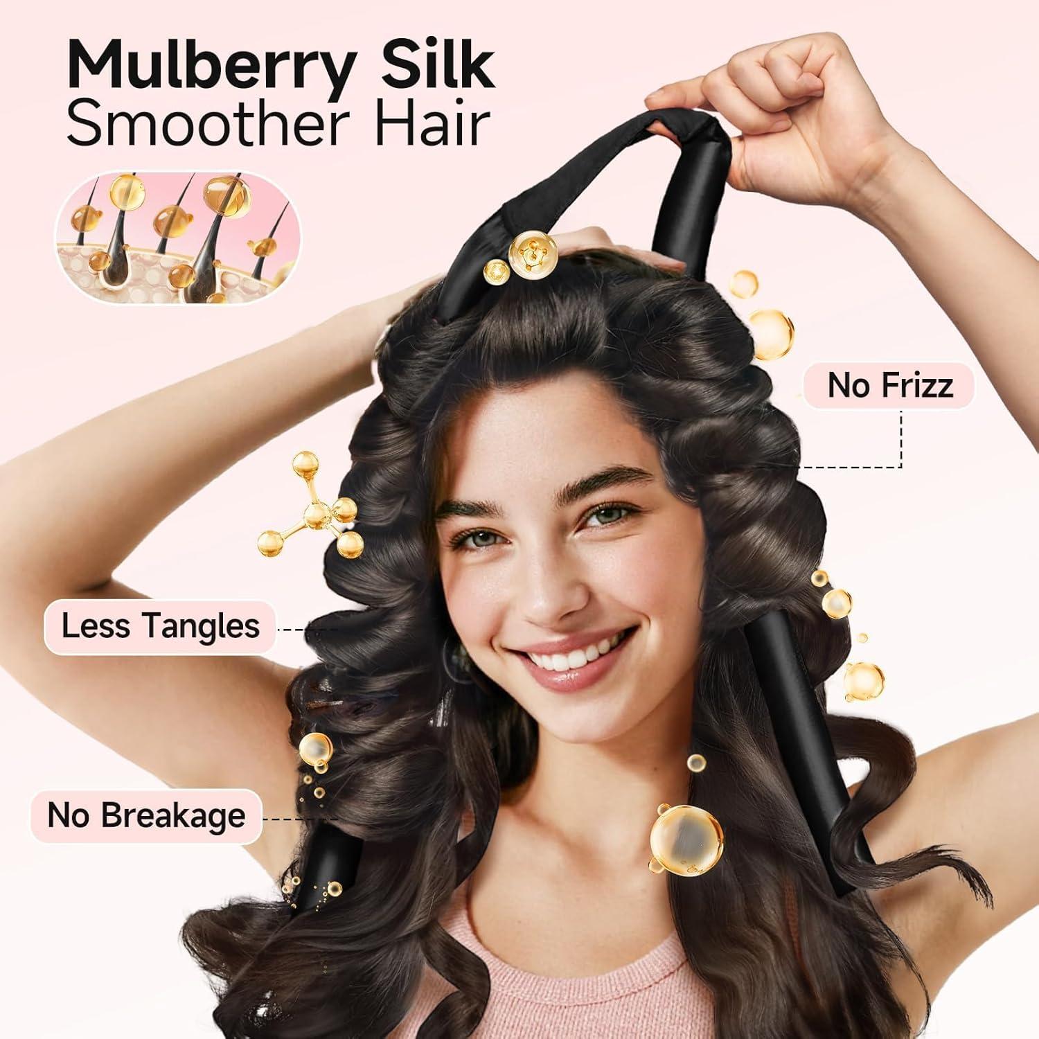 Rizador de Cabello Sin Calor Umisleep 22 Momme Seda Negro