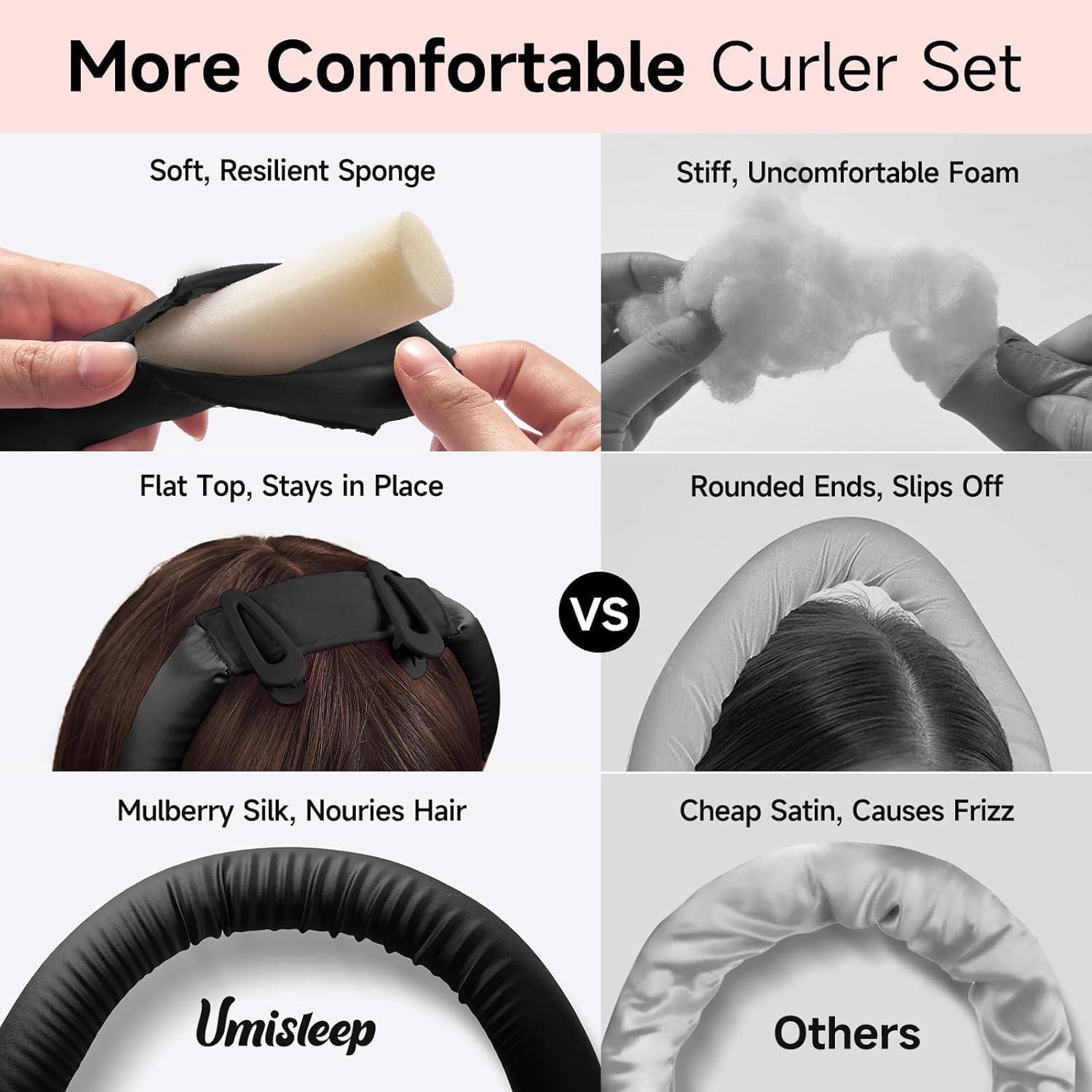 Rizador de Cabello Sin Calor Umisleep 22 Momme Seda Negro