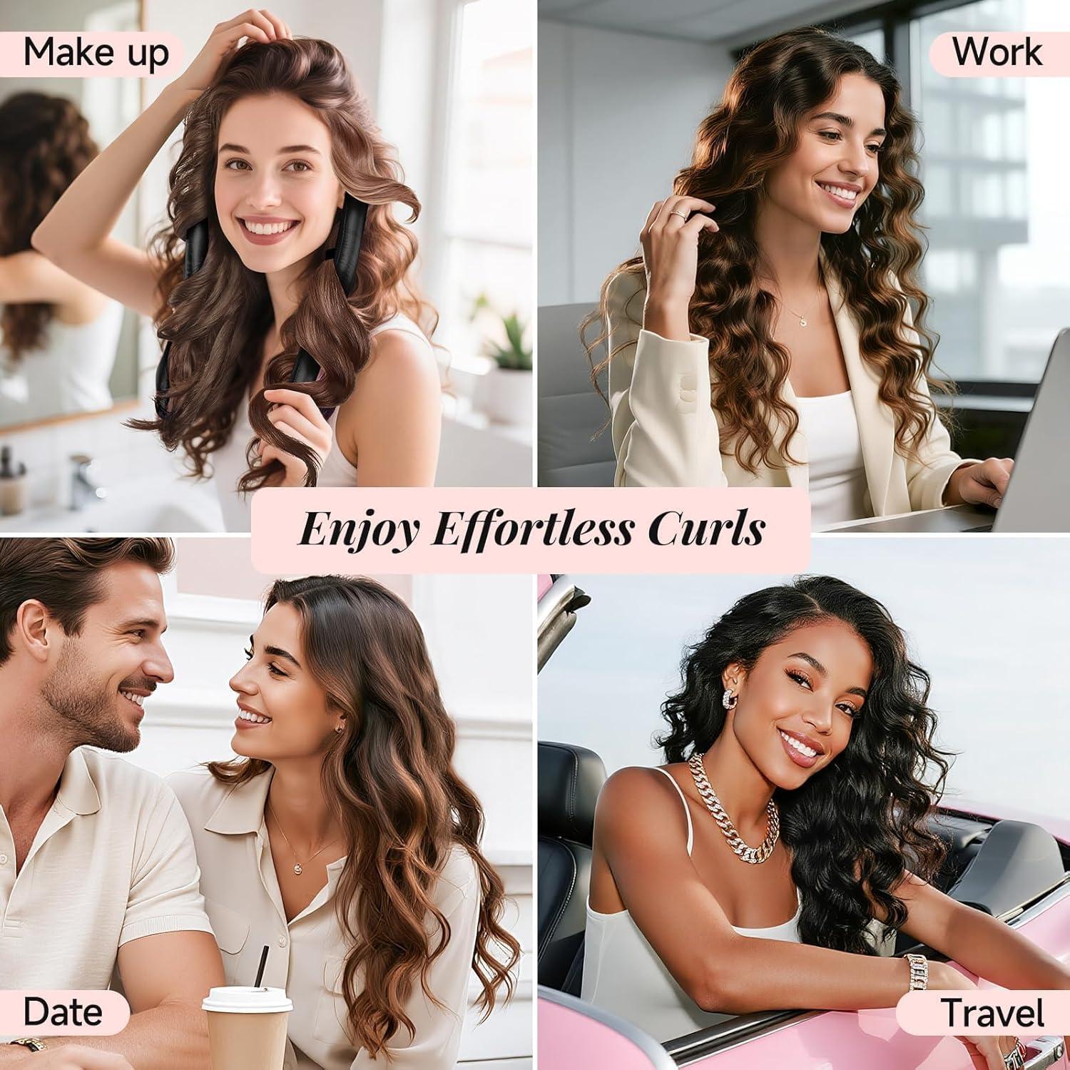 Rizador de Cabello Sin Calor Umisleep 22 Momme Seda Negro