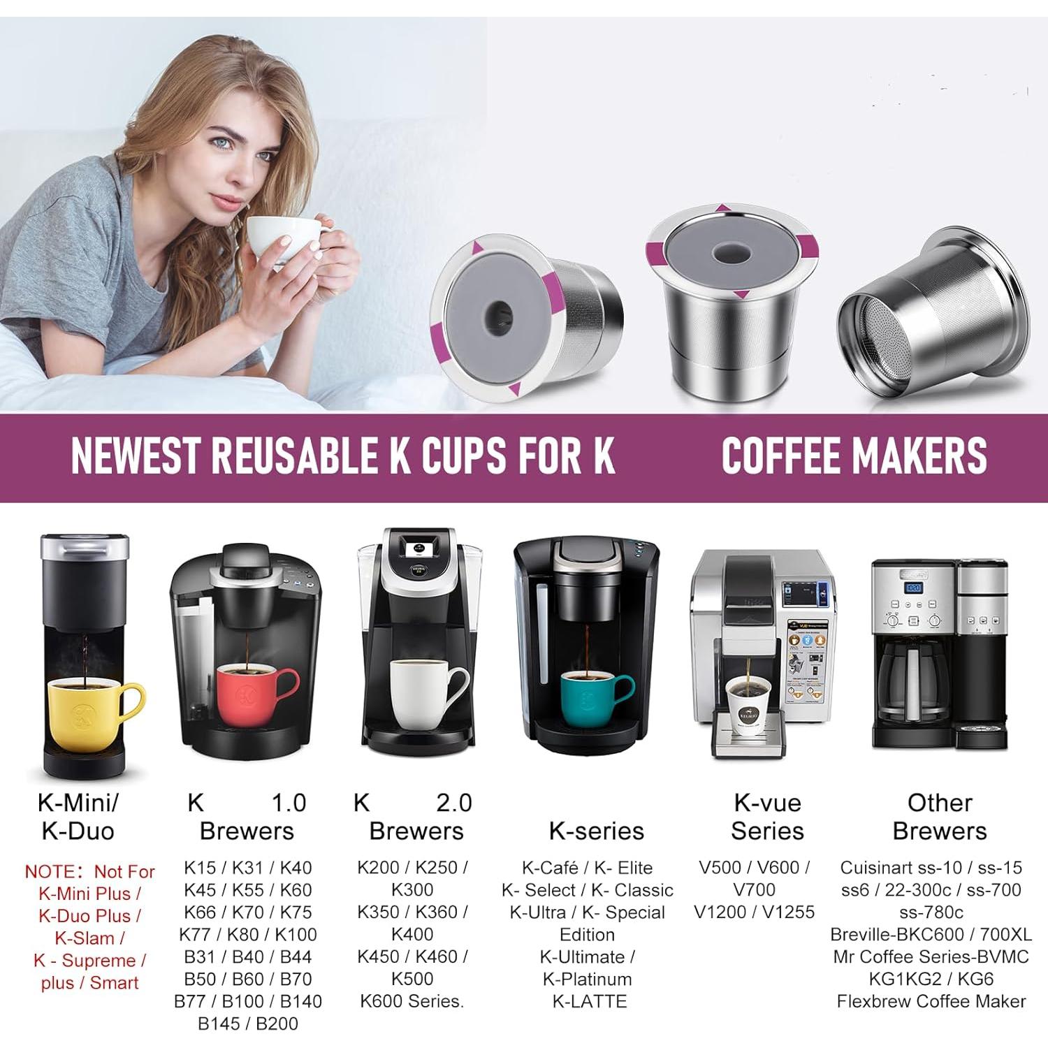 Tazas K reutilizables InwodiTeki para cafeteras Keurig 1.0 y 2.0