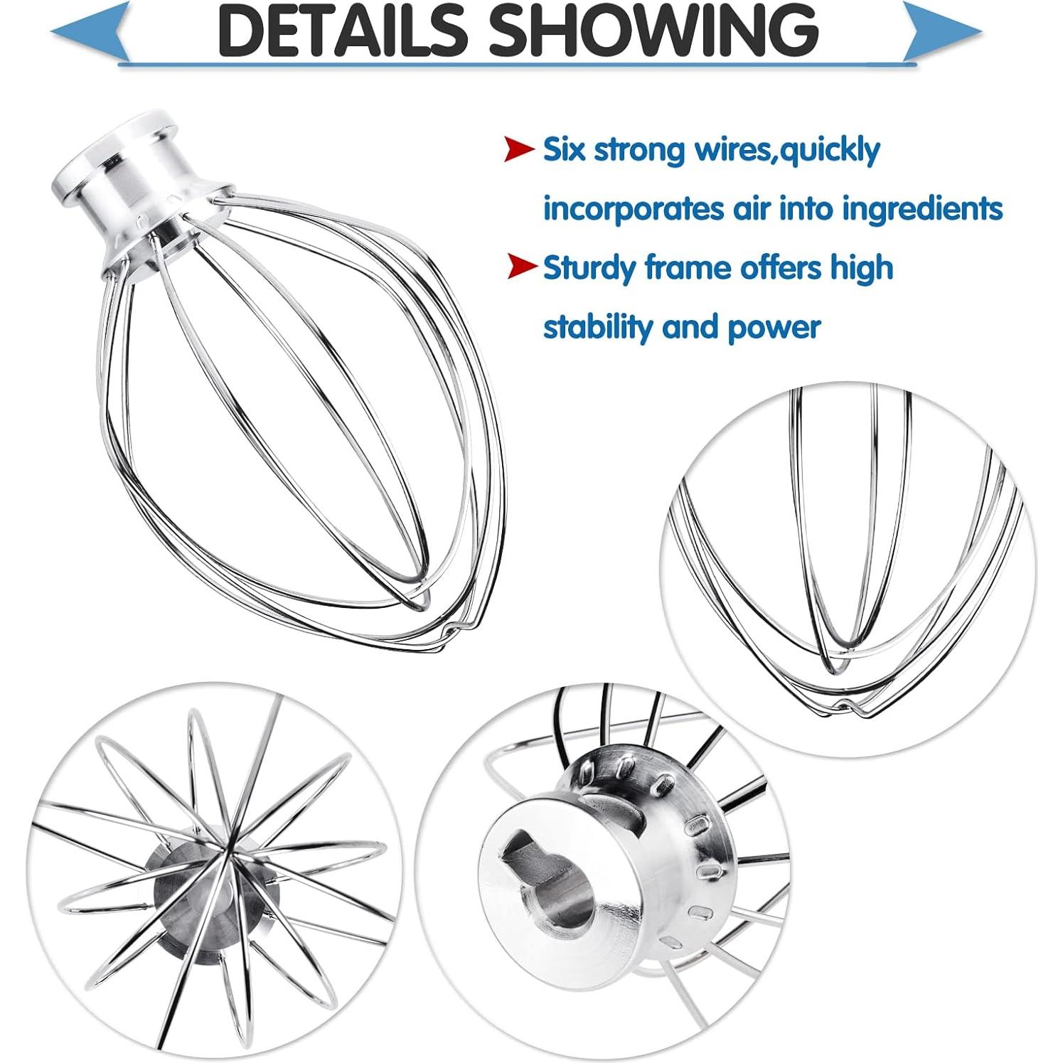 Batidor de 6 Cables Moloudan para KitchenAid 3.5 Qt K35WWA
