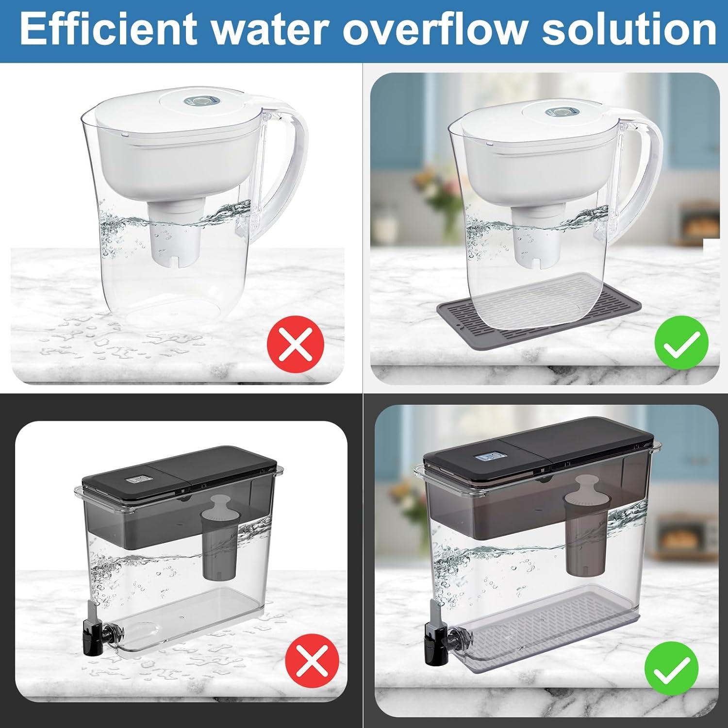 Tapete Secador de Silicona Palksky para Jarra Brita 30x20cm Gris