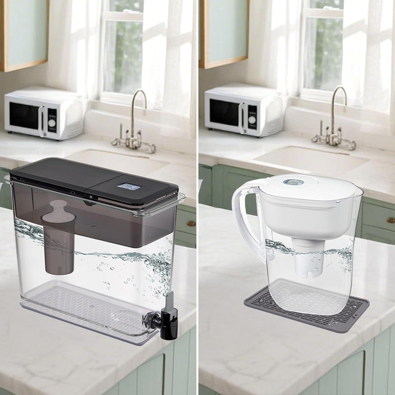 Tapete Secador de Silicona Palksky para Jarra Brita 30x20cm Gris