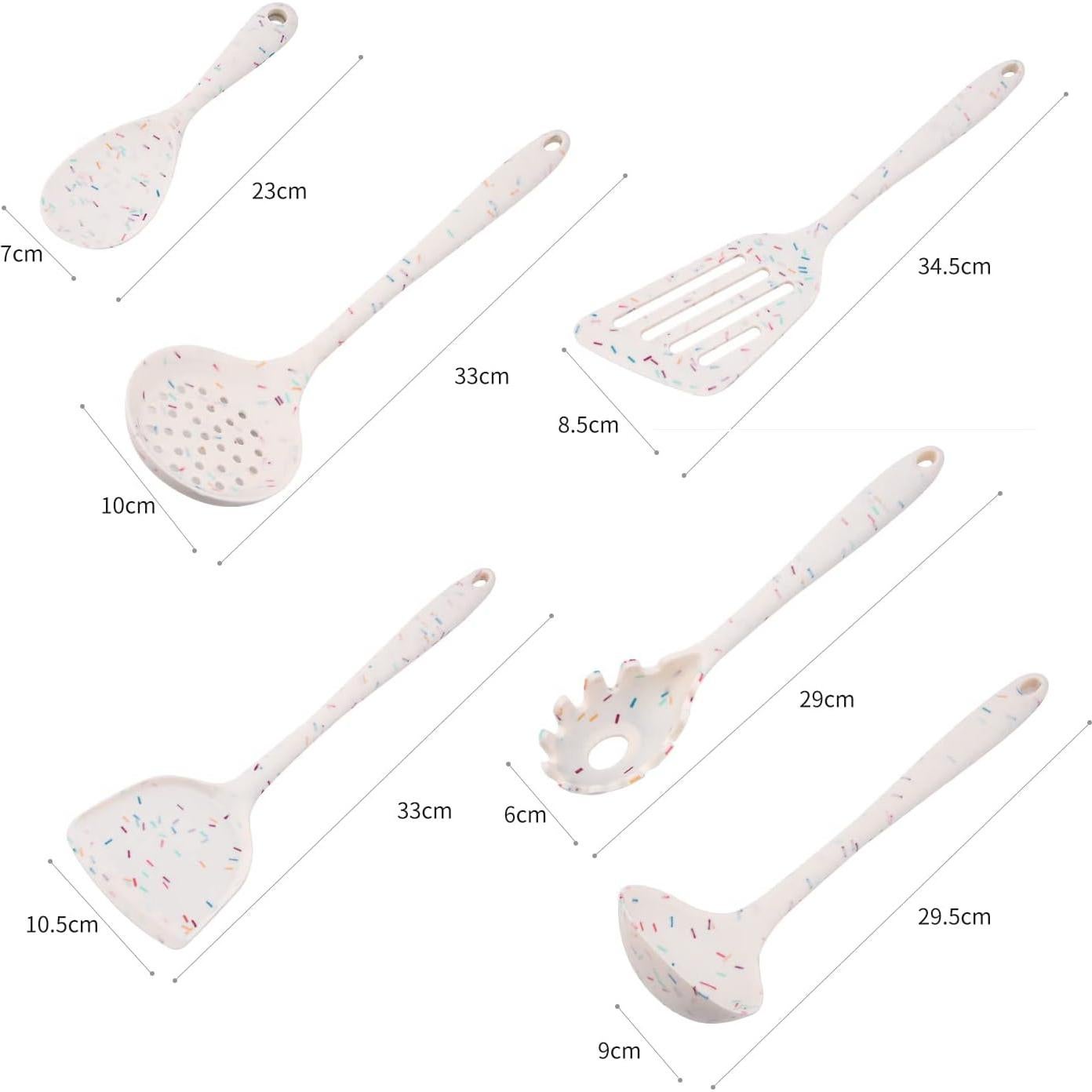 Juego de Utensilios de Cocina de Silicona 6 Piezas Mocrcrel Negro