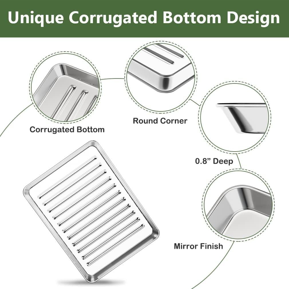 Juego de Bandejas para Hornear Rottay 4 Piezas Acero Inoxidable