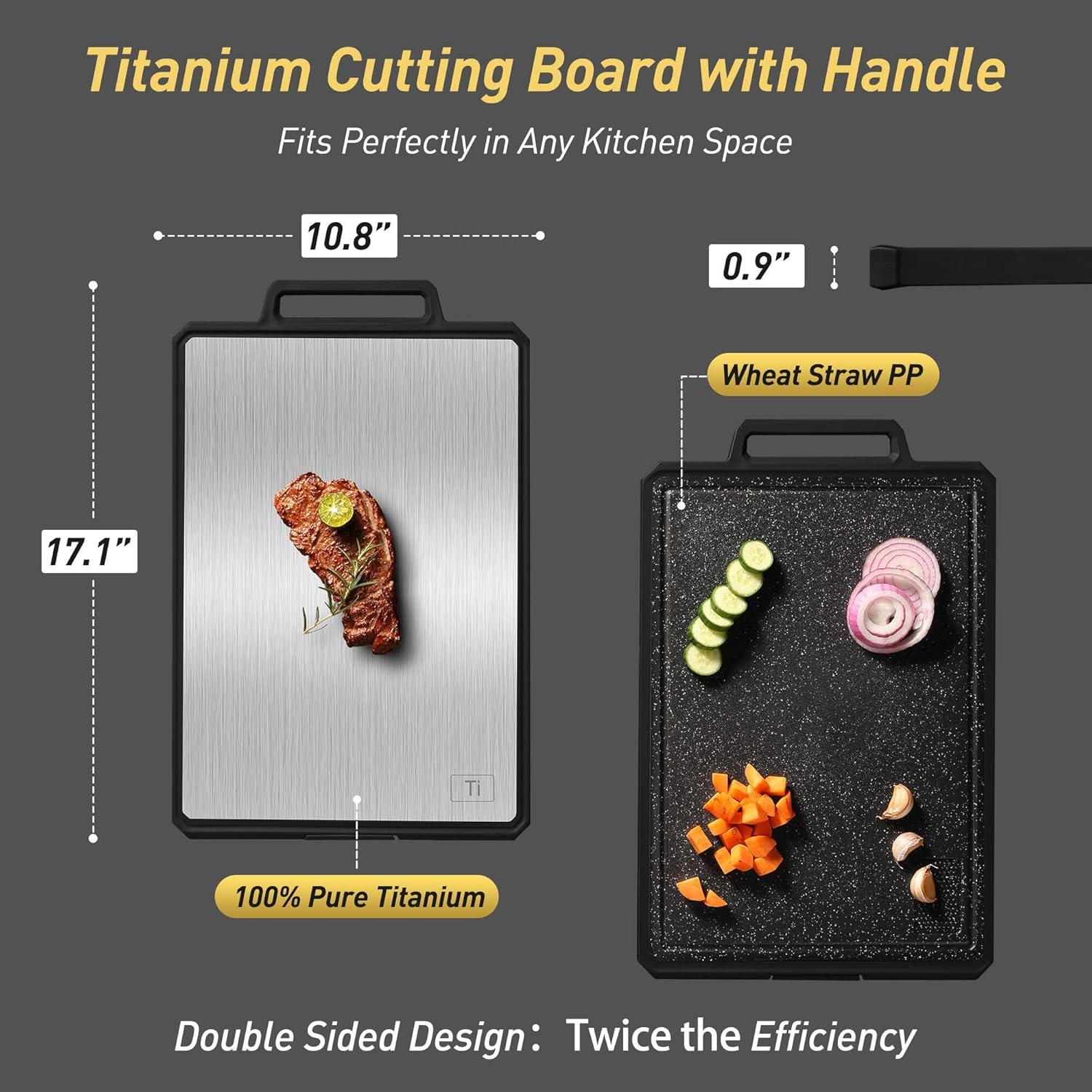 Tabla de Cortar de Titanio Socisen 43.4x27.4cm Doble Cara