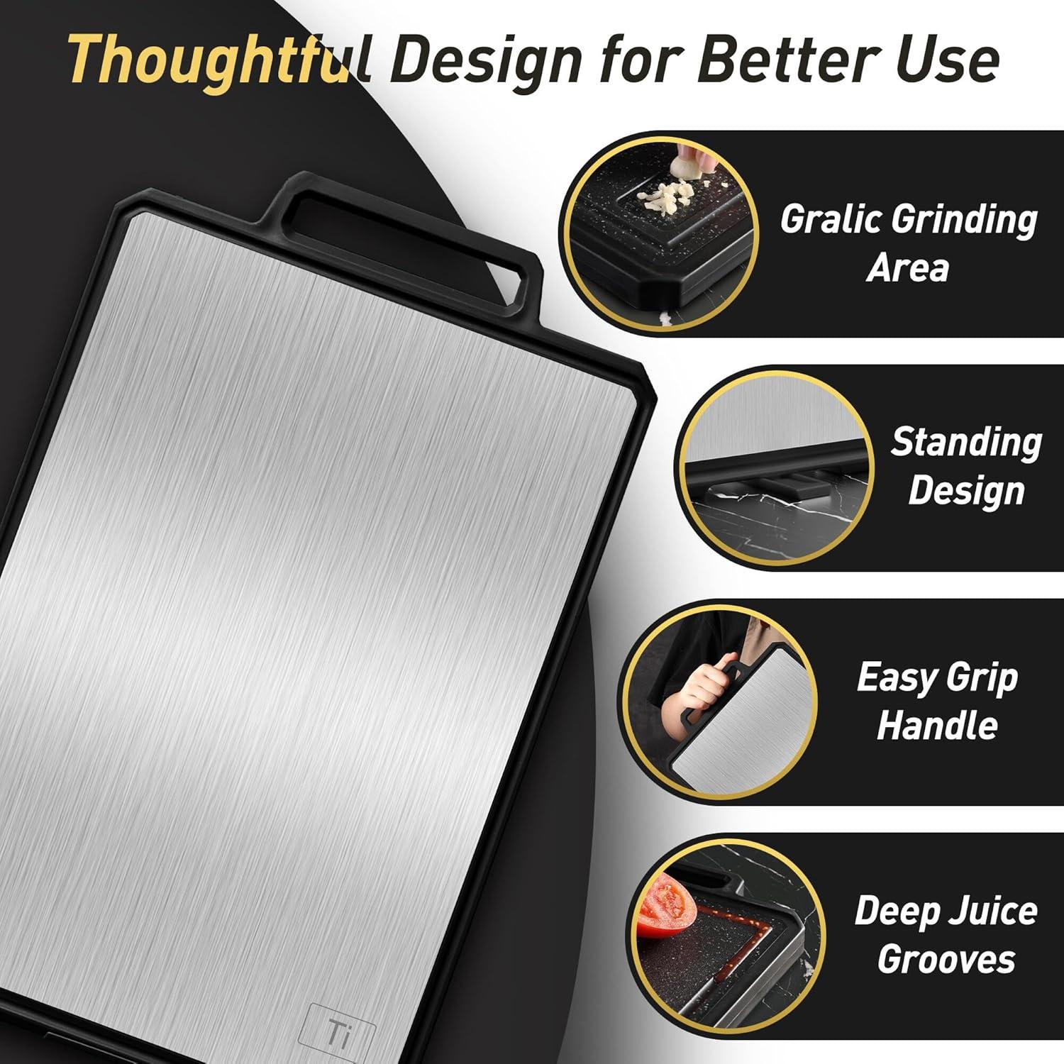 Tabla de Cortar de Titanio Socisen 43.4x27.4cm Doble Cara