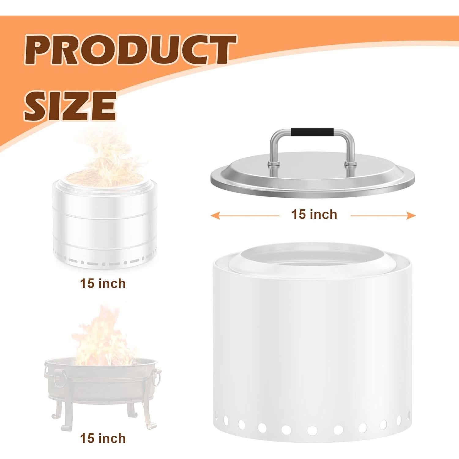 Tapa de Fogata Redonda MOASKER 15" Acero Inoxidable