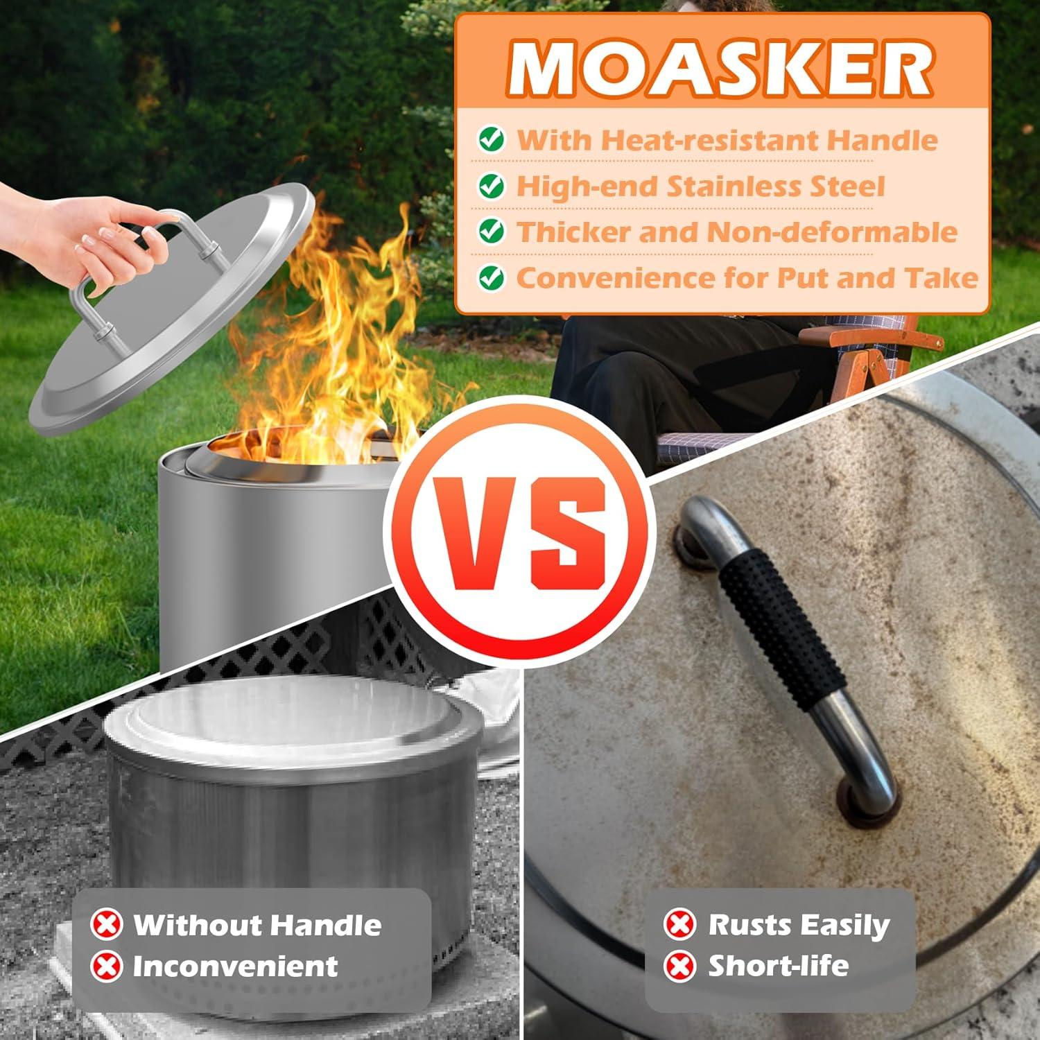 Tapa de Fogata Redonda MOASKER 15" Acero Inoxidable