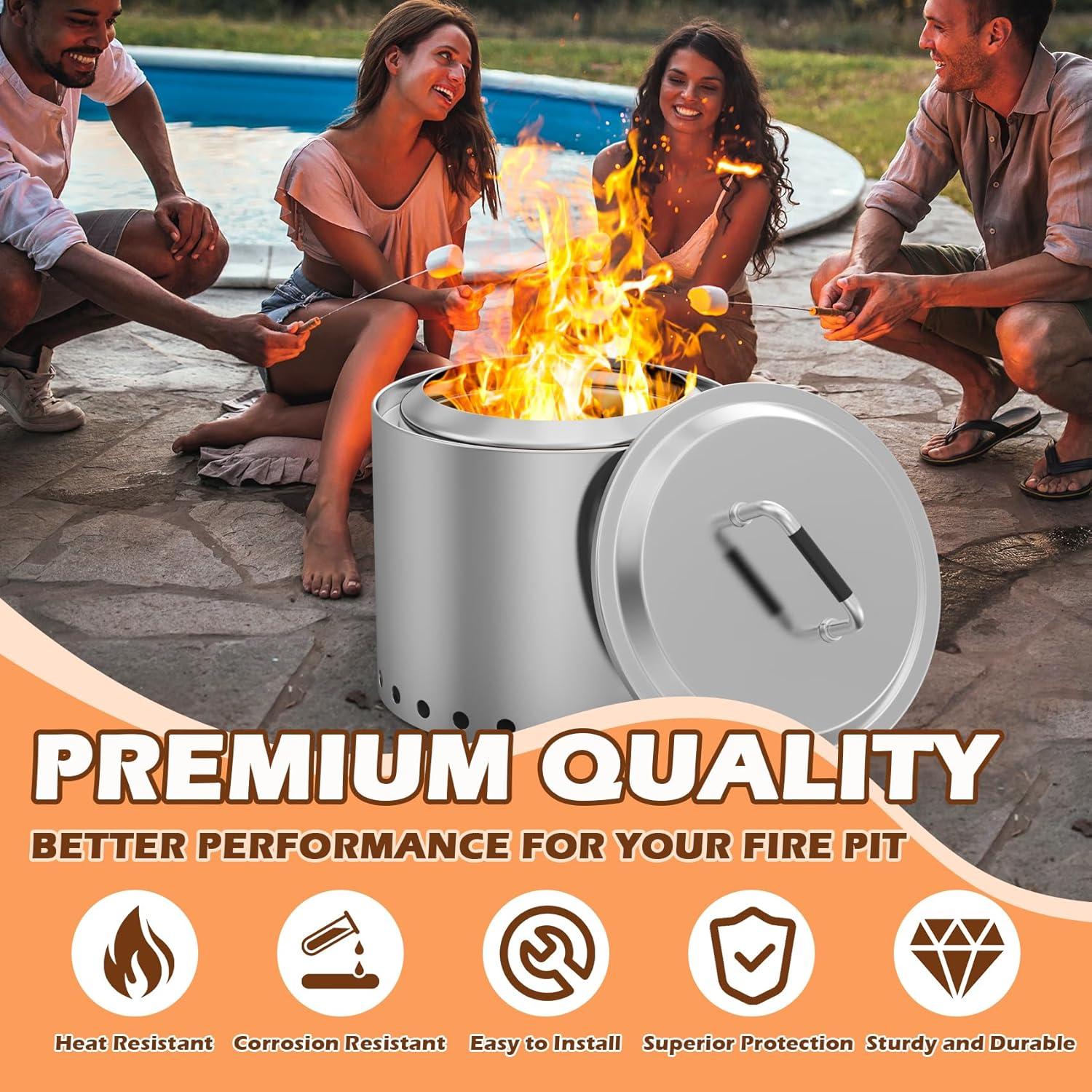 Tapa de Fogata Redonda MOASKER 15" Acero Inoxidable