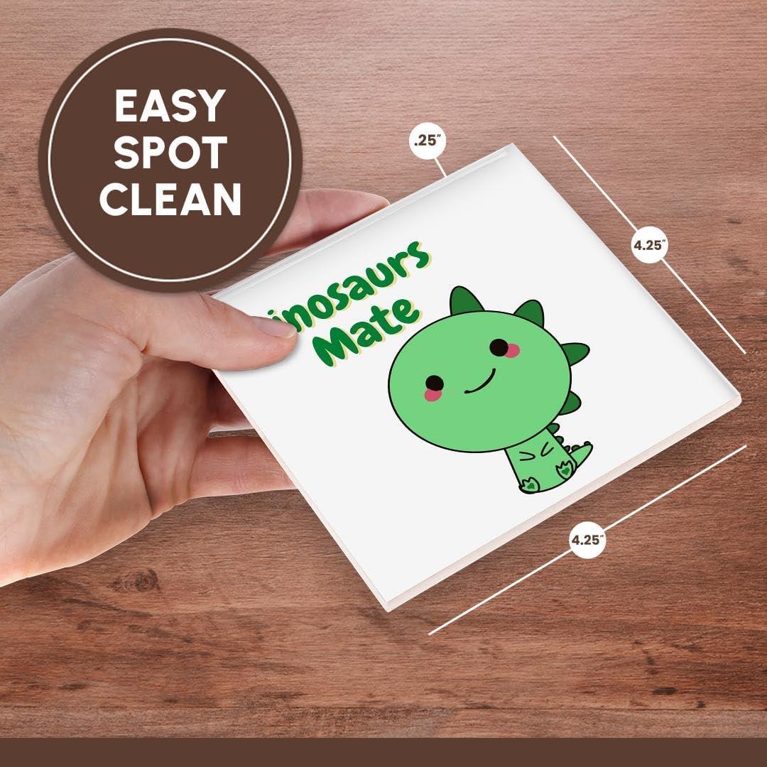 Juego de 4 Posavasos de Cerámica 3dRose - Dinosaurios