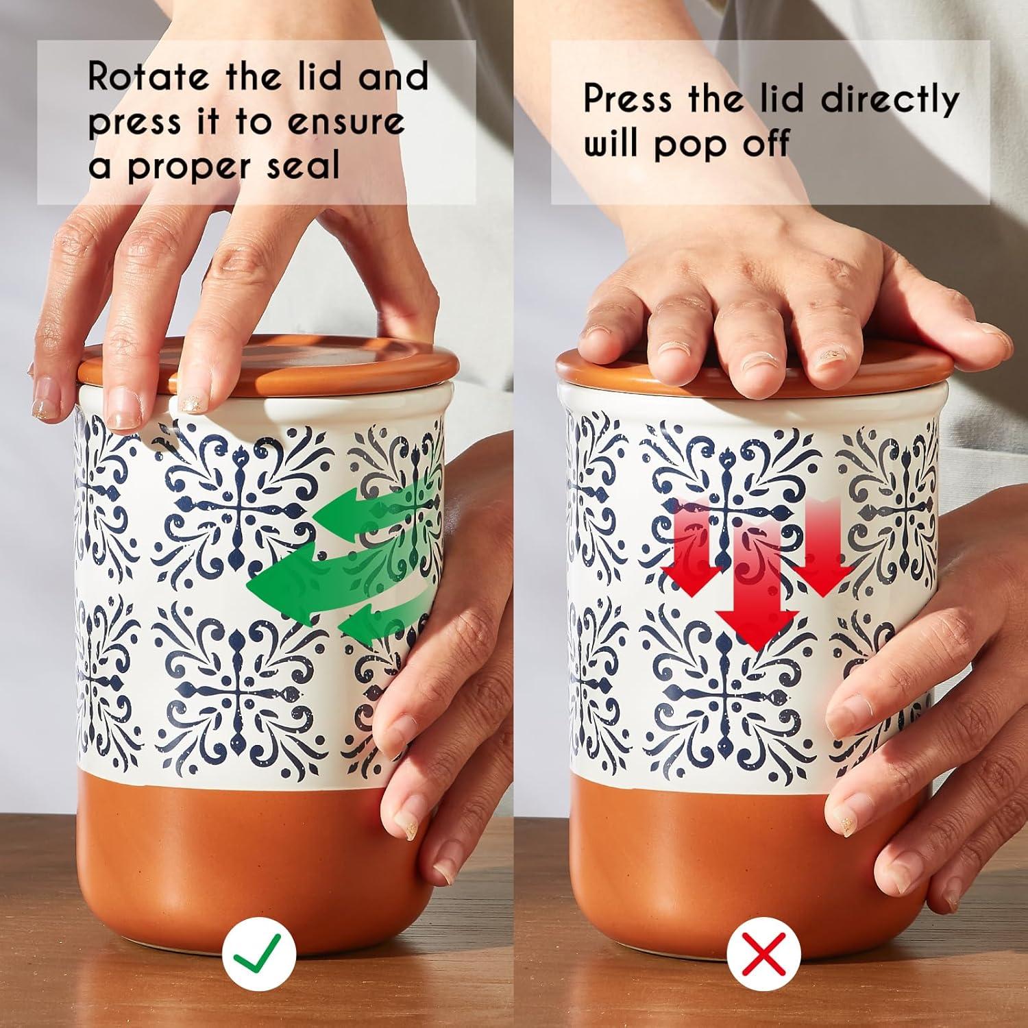 Conjunto de Tarros de Cerámica JoDeVi - 3 Piezas Herméticas