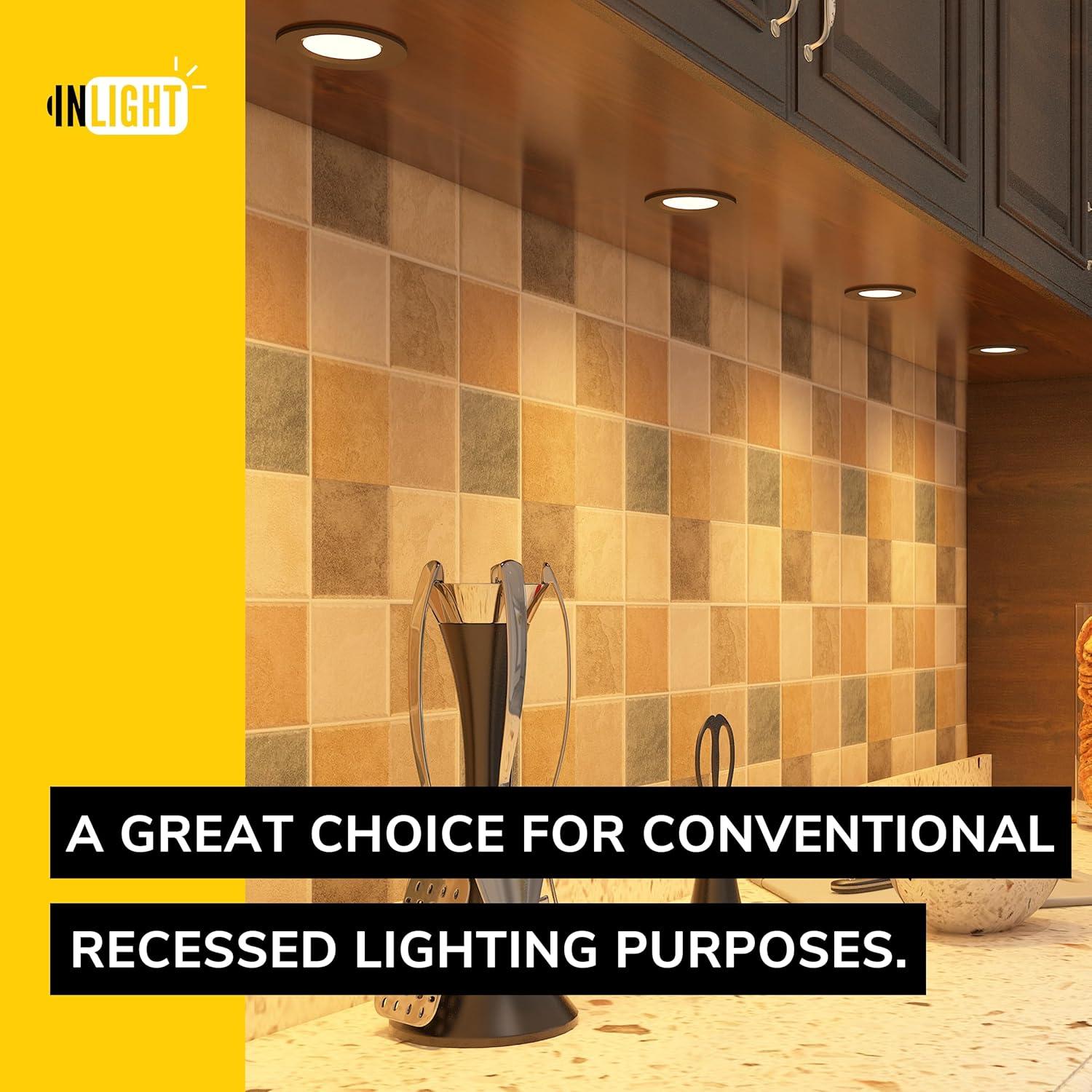 Kit de 3 Luces LED Puck Dimmables GETINLIGHT 3000K Bronce