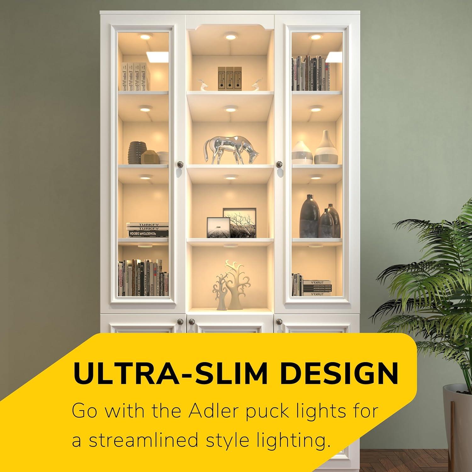 Kit de 3 Luces LED Puck Dimmables GETINLIGHT 3000K Bronce