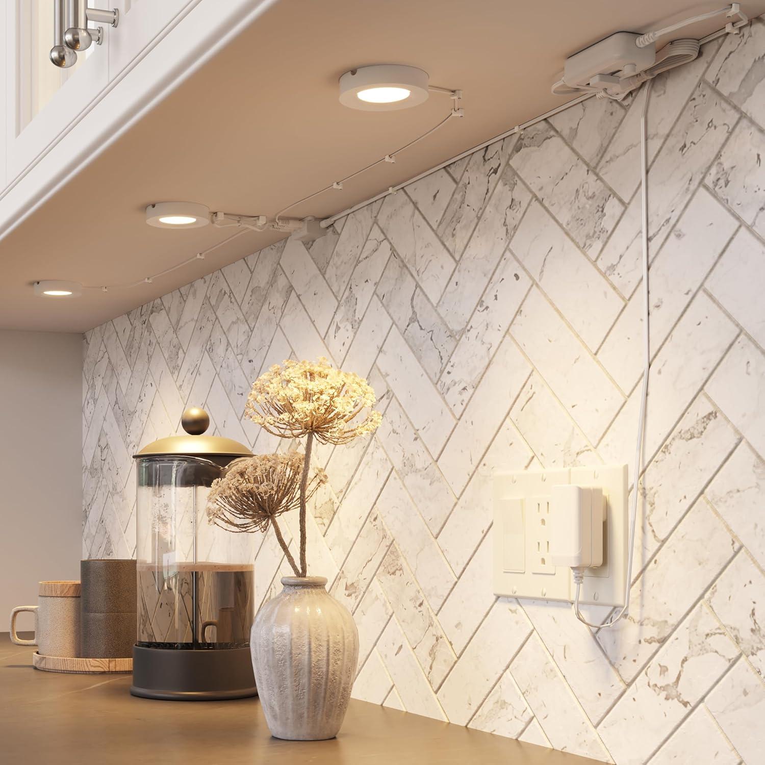 Kit de 3 Luces LED Puck Dimmables GETINLIGHT 3000K Bronce