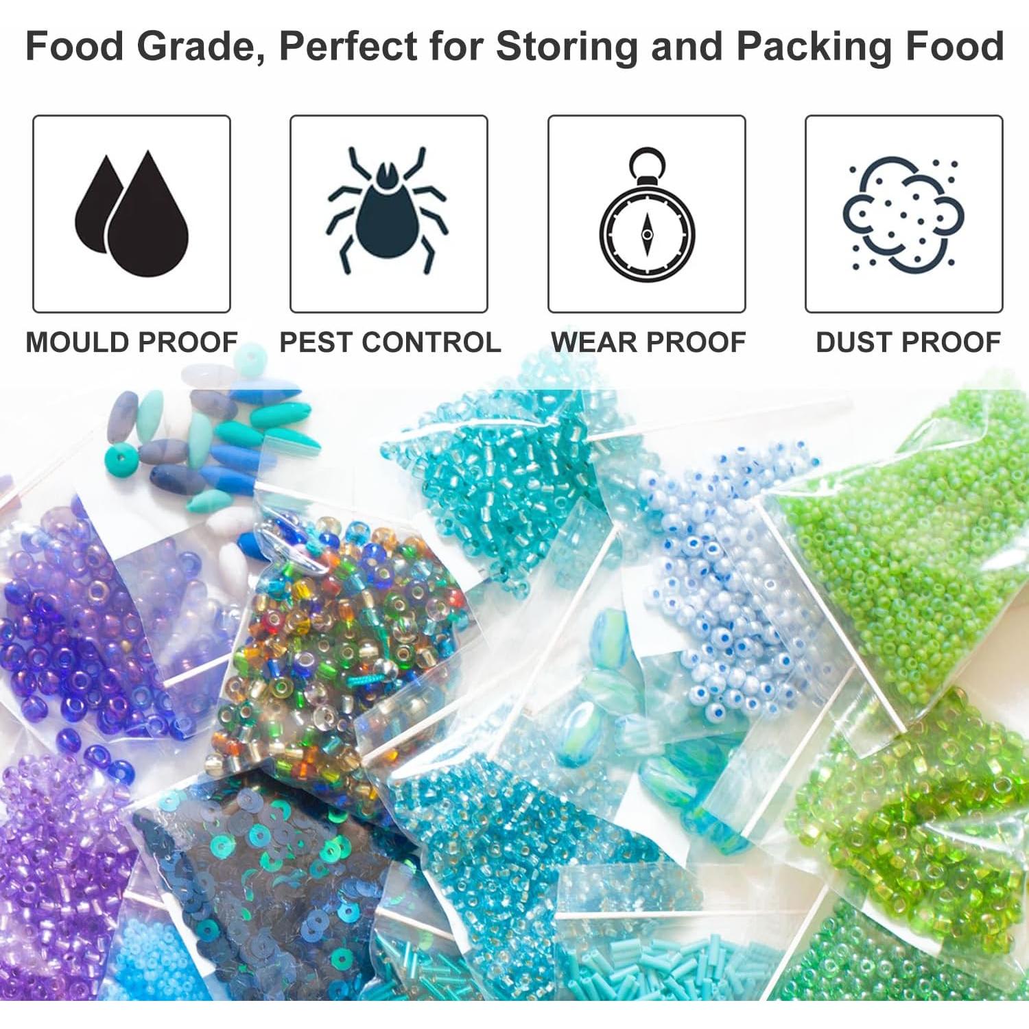 Bolsas de Plástico Transparentes Reclosables Enbreey 1.5x1.5" 100 Unidades