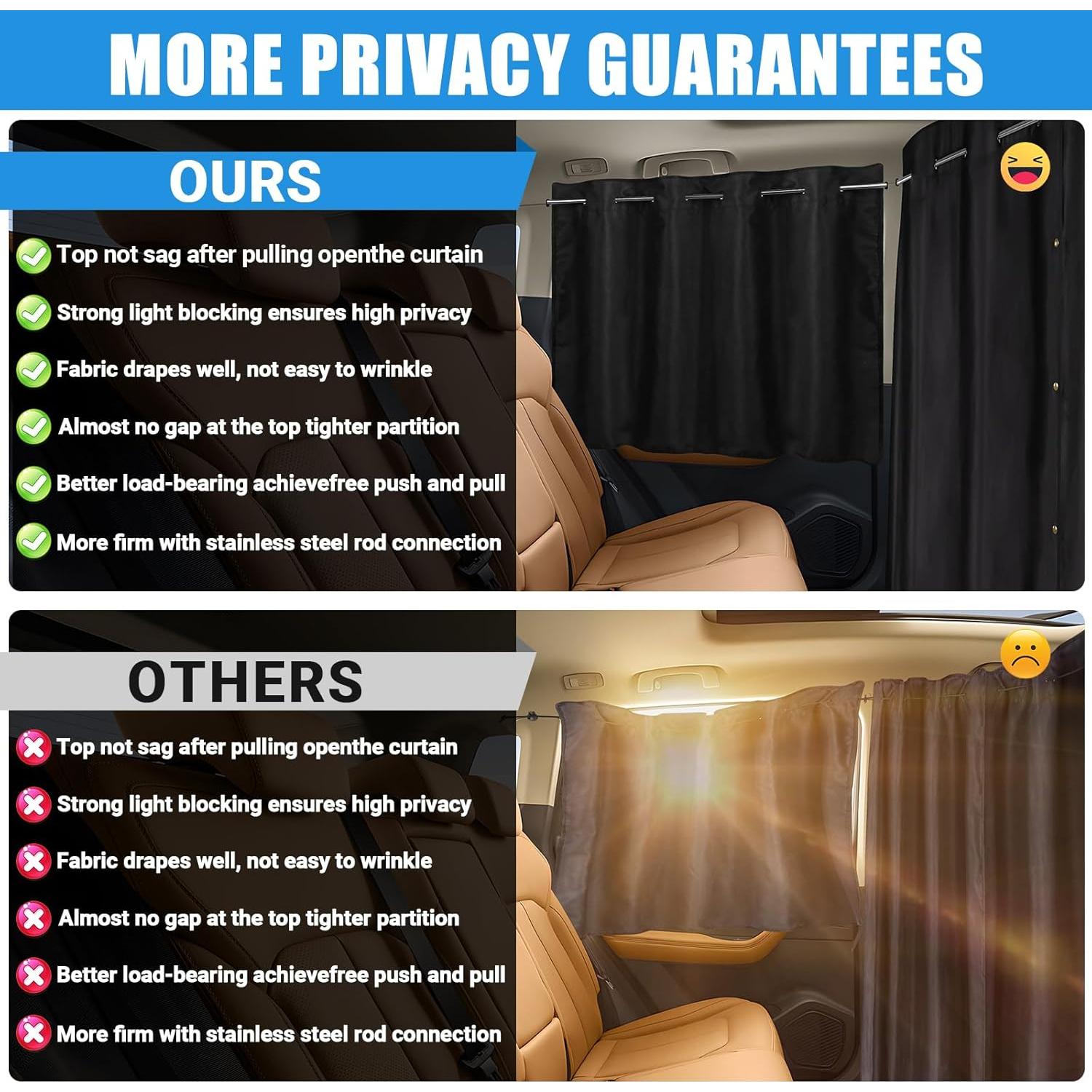 Conjunto de 3 Cortinas Opacas para Ventanas de Auto ZATOOTO