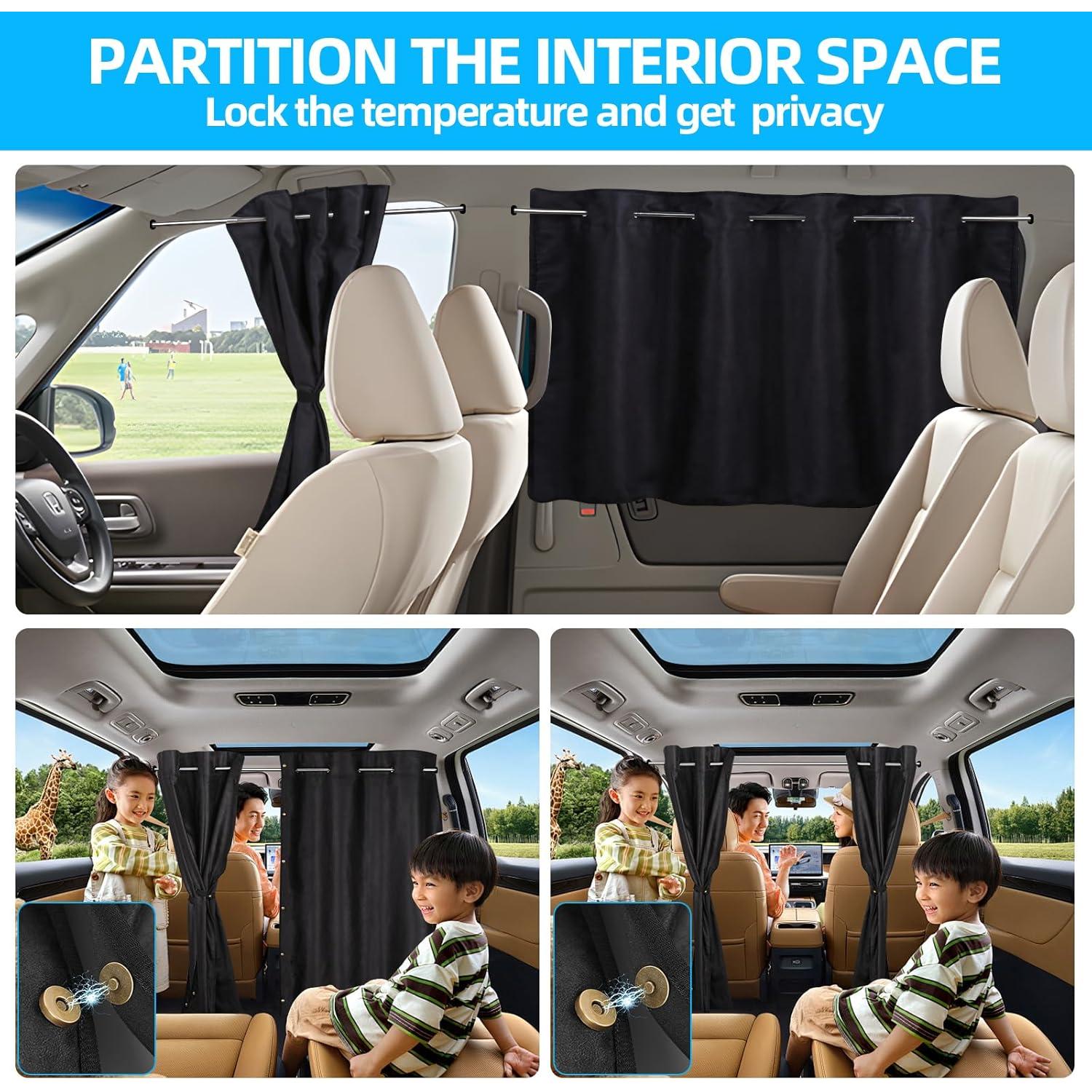 Conjunto de 3 Cortinas Opacas para Ventanas de Auto ZATOOTO