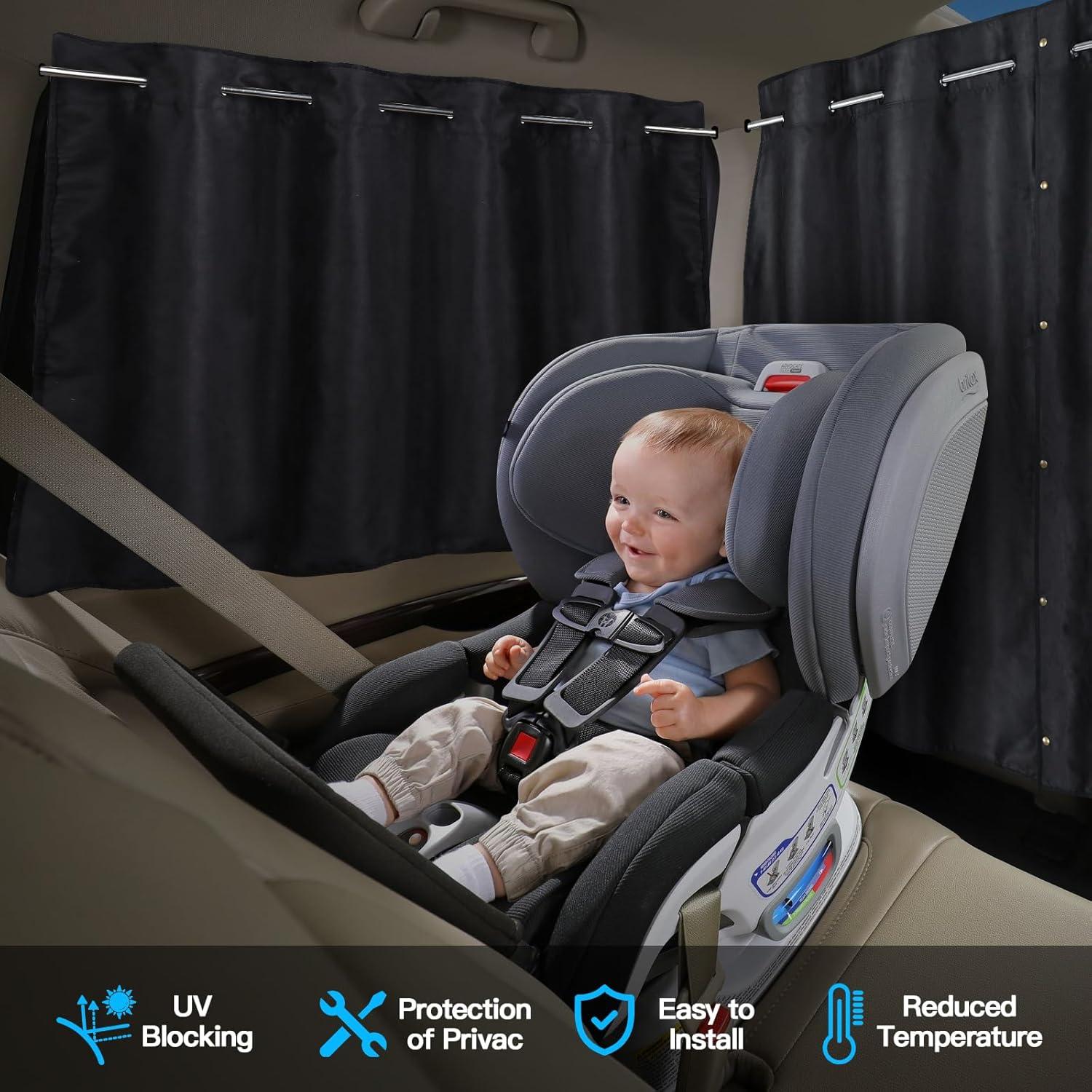 Conjunto de 3 Cortinas Opacas para Ventanas de Auto ZATOOTO