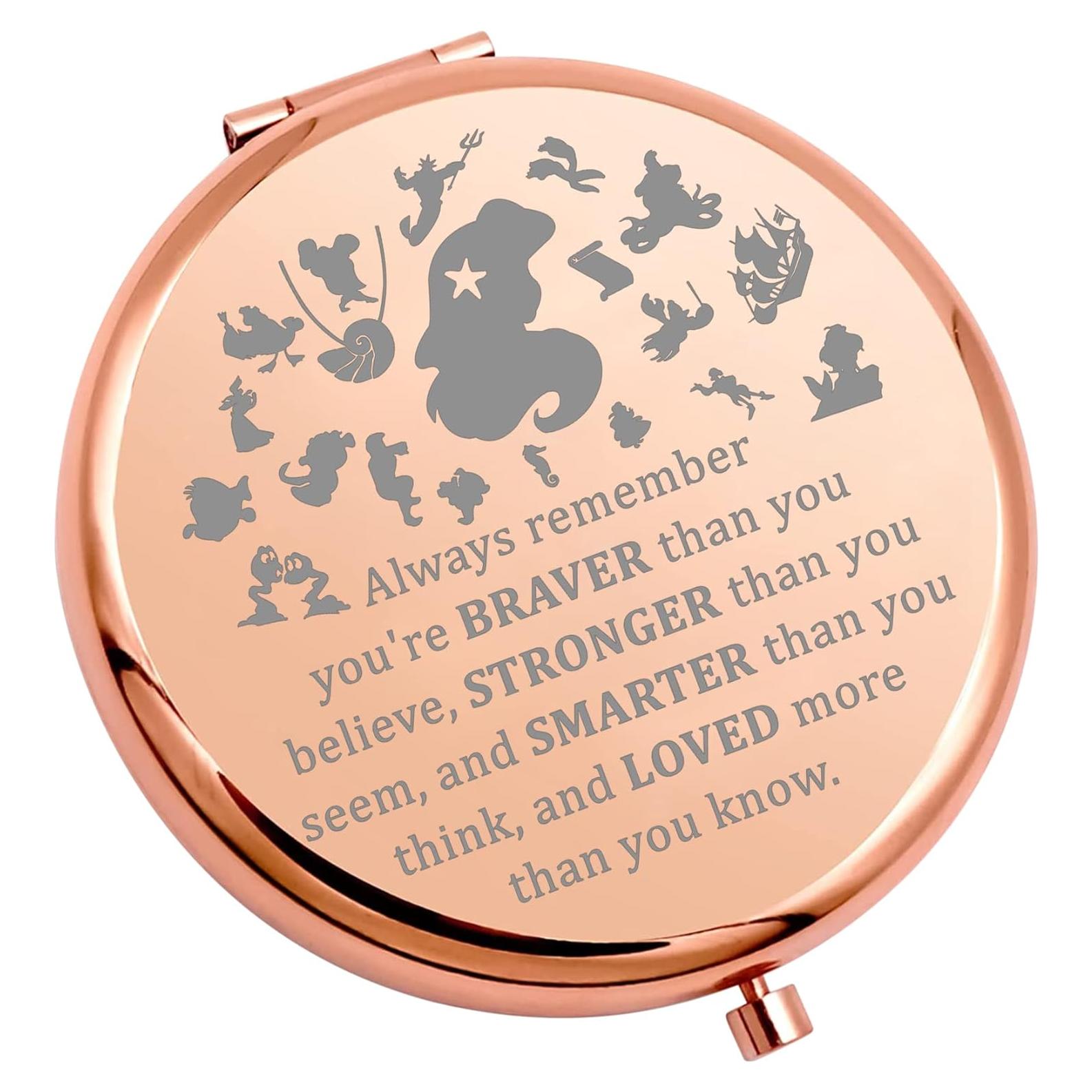 Espejo de Maquillaje Compacto WSNANG Sirena Oro Rosa 7.1cm