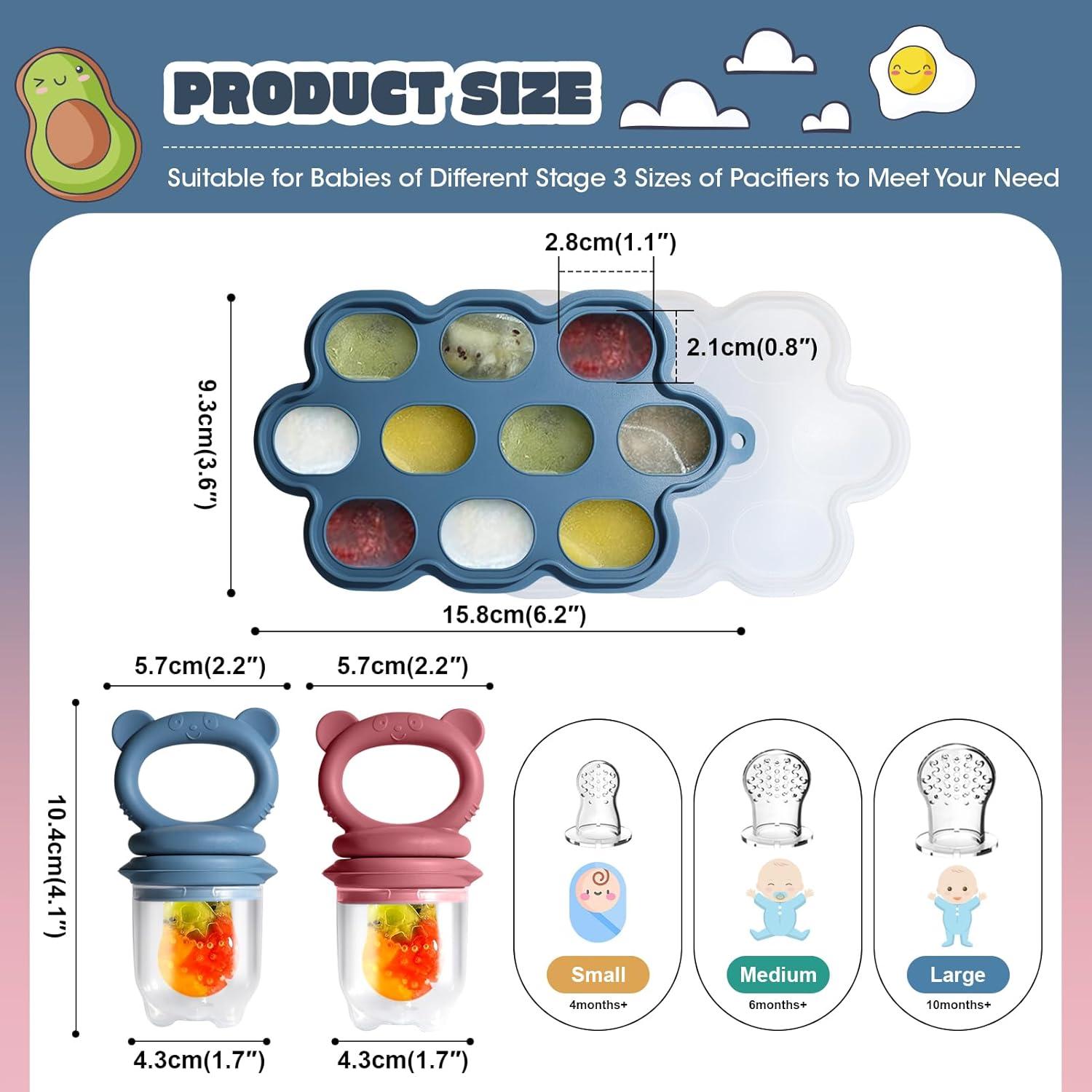 Juego de Alimentador de Frutas y Moldes Catvegue - Silicona