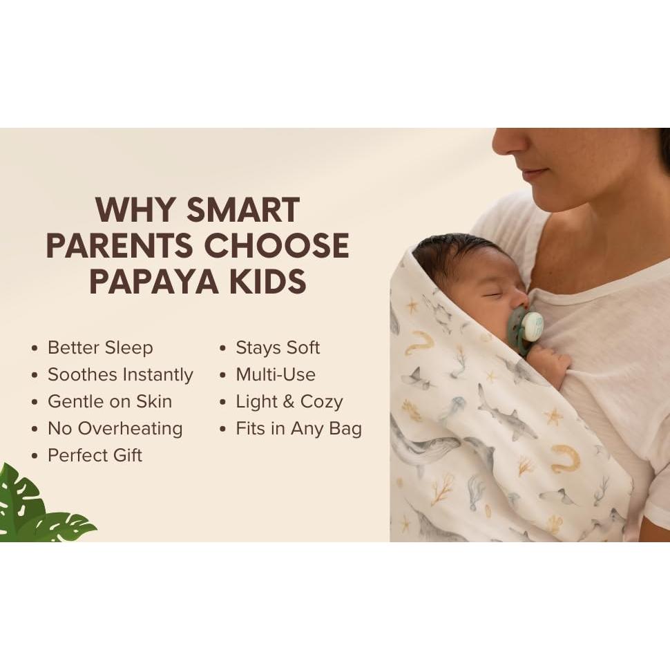 Mantas de Muselina Papaya Kids 119x109 cm Rosa y Nubes - 2 Unidades