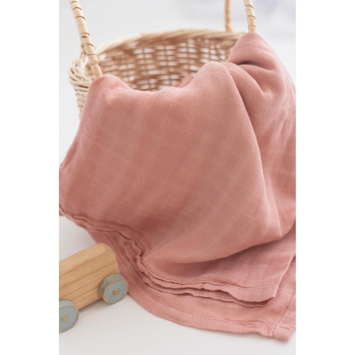 Mantas de Muselina Papaya Kids 119x109 cm Rosa y Nubes - 2 Unidades