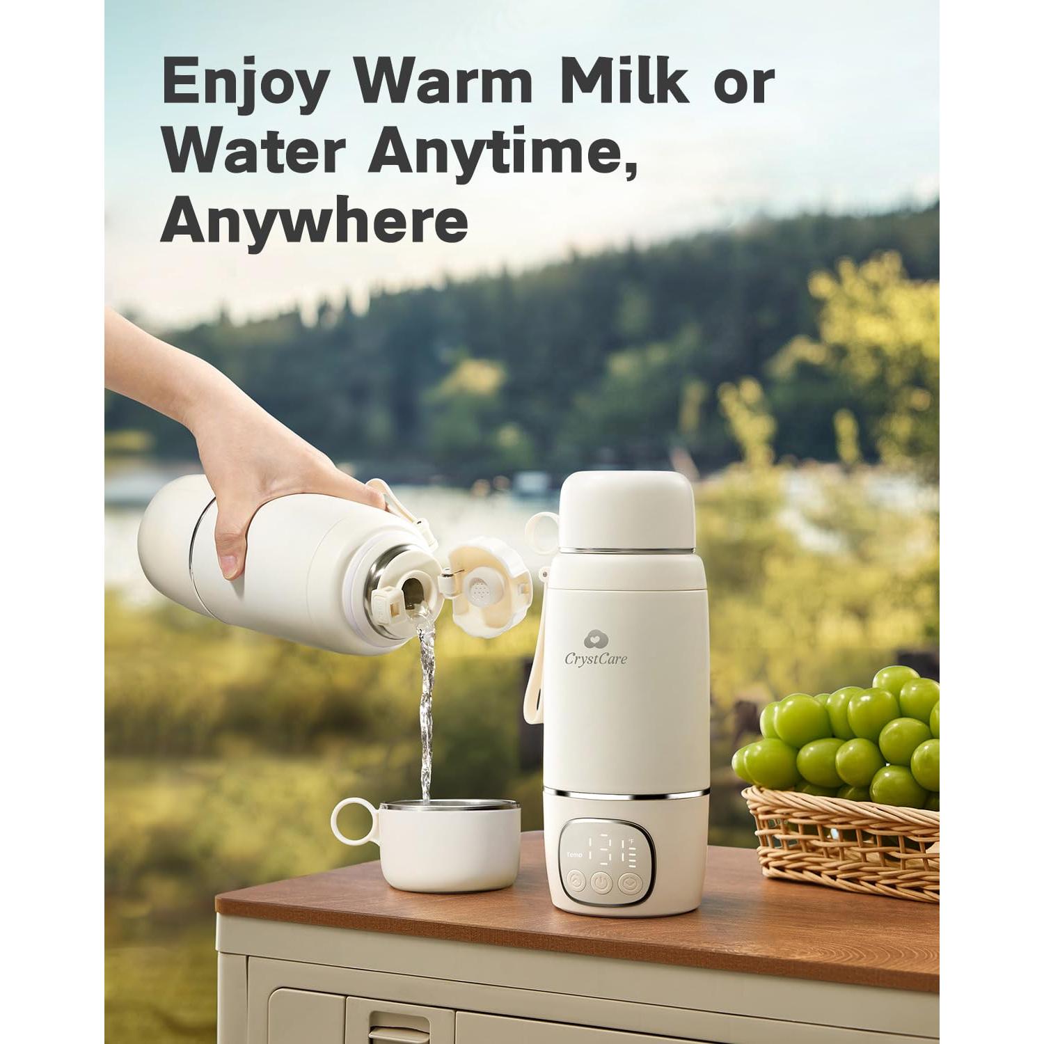 Calentador de Botellas Portátil Rápido 17oz Nubes Blancas
