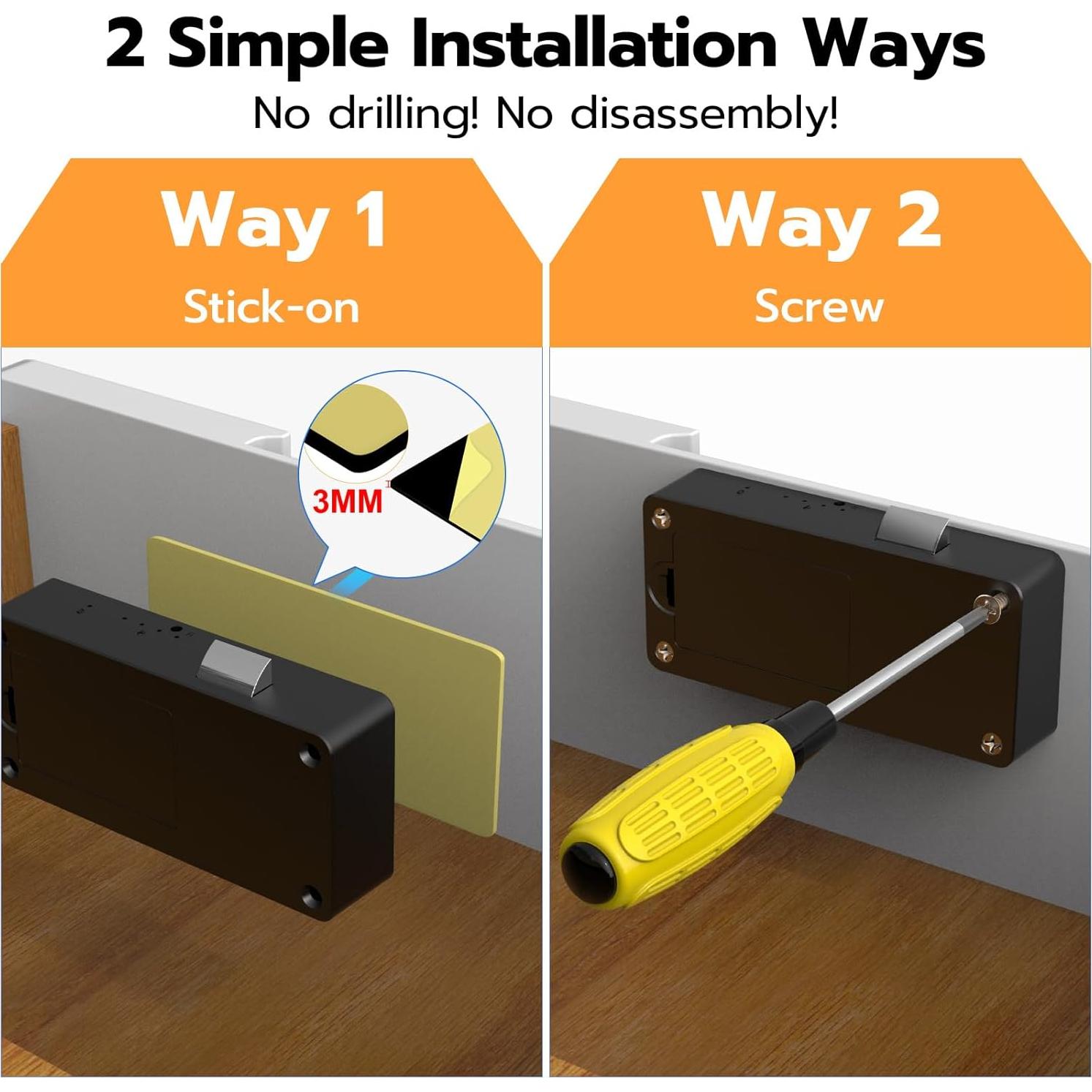 Cerradura Inteligente Dhiedas F3BC Negra RFID para Gabinete