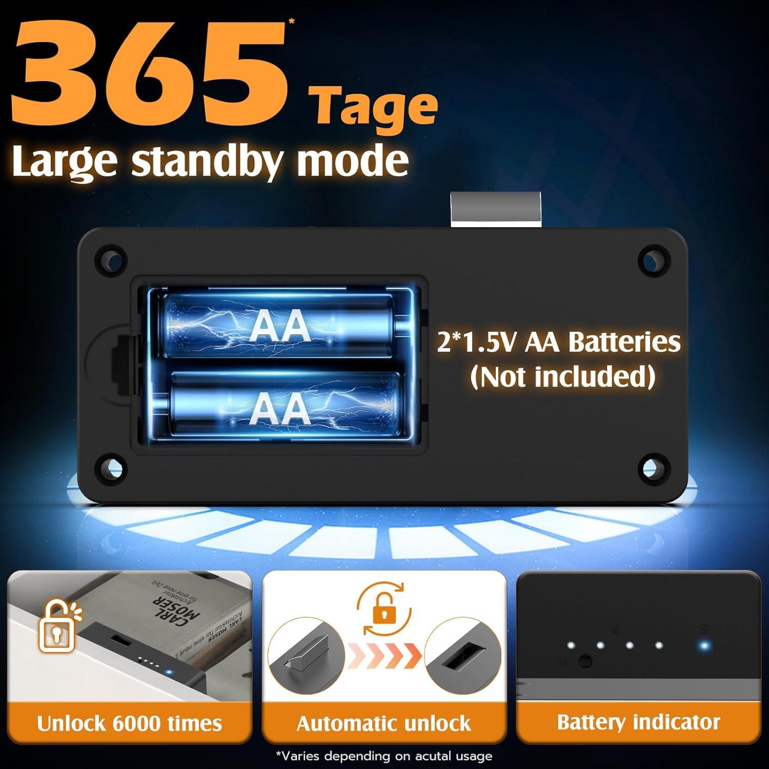 Cerradura Inteligente Dhiedas F3BC Negra RFID para Gabinete