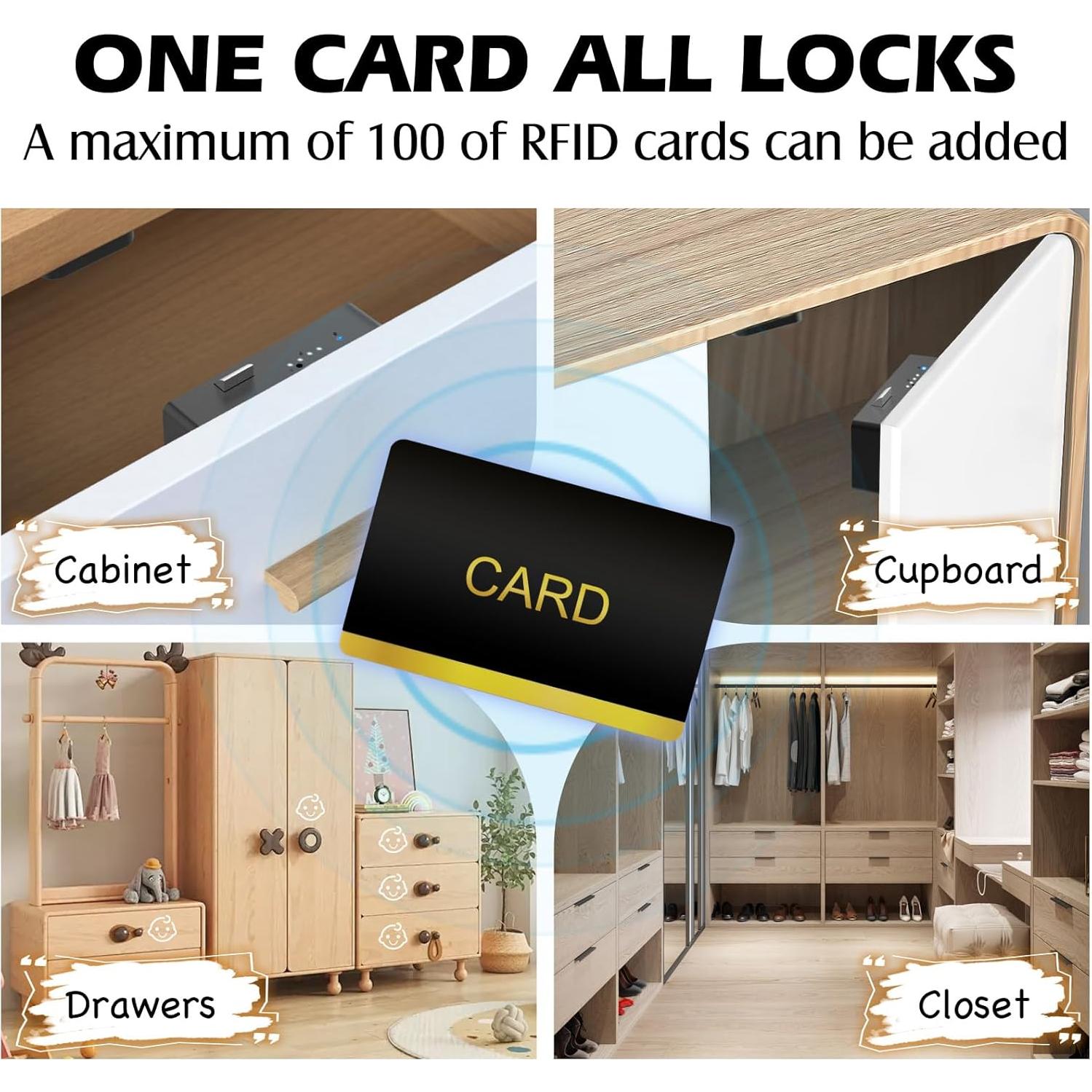 Cerradura Inteligente Dhiedas F3BC Negra RFID para Gabinete