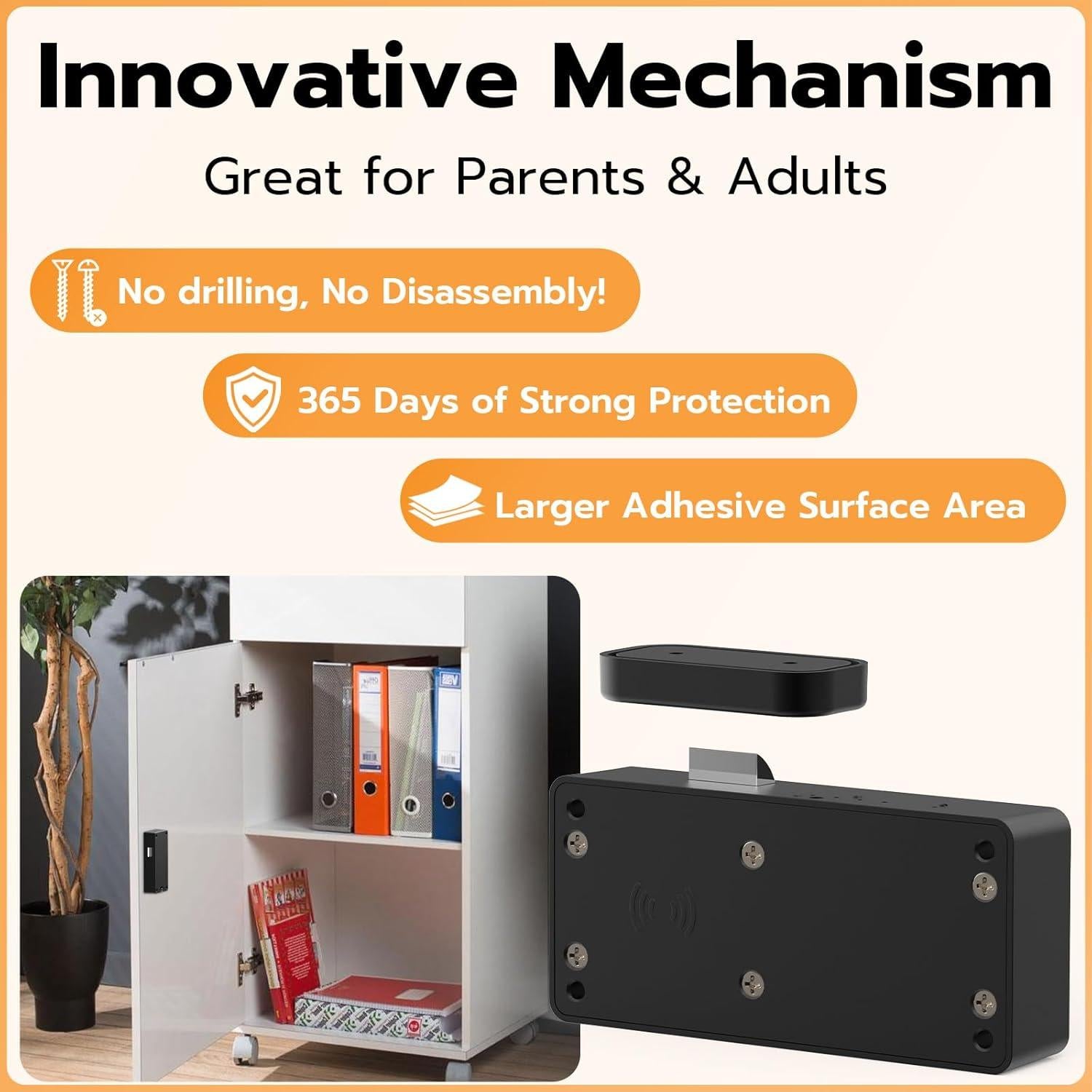 Cerradura Inteligente Dhiedas F3BC Negra RFID para Gabinete